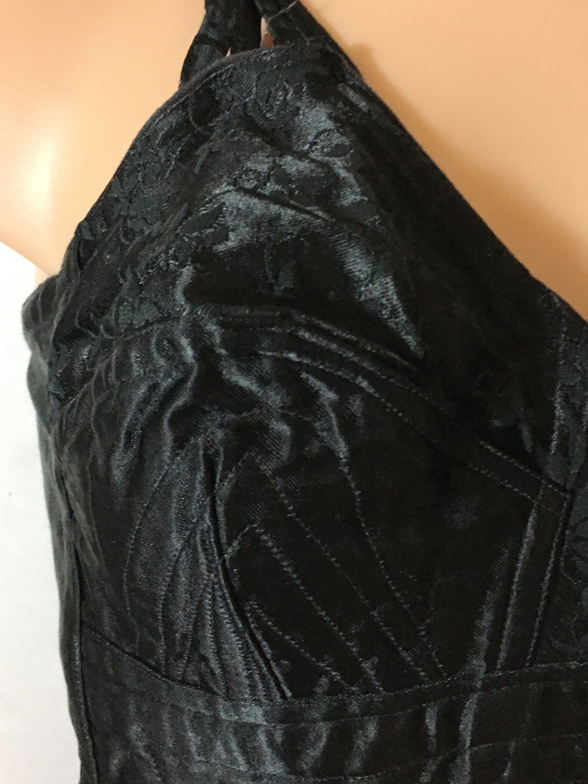 RARE Vtg Antique 20s 1930s? SATIN All in One Girdle Bodysuit Body Shaper BUTTONS
