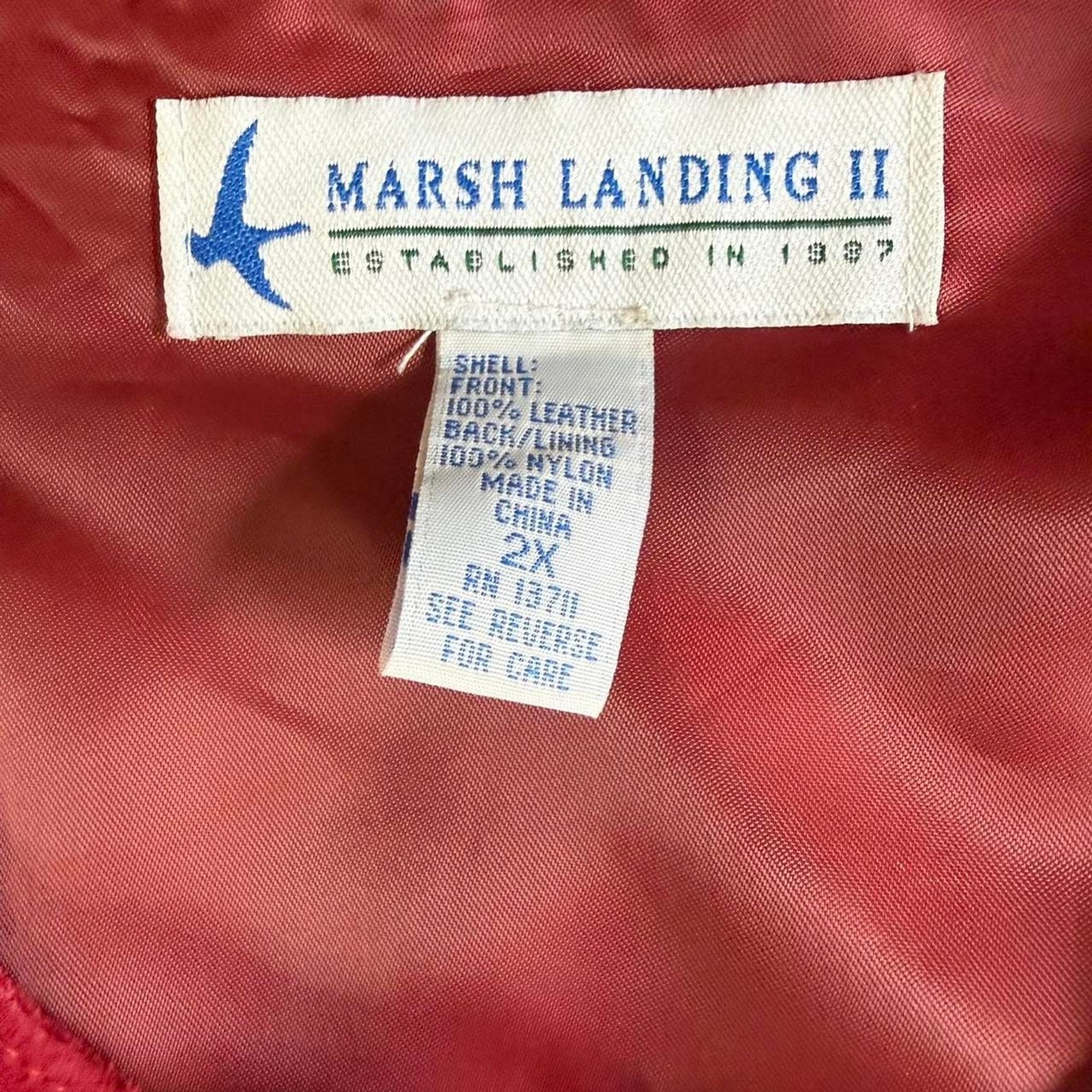 Marsh Landing II Red Suede Leather Vest Women 2X Plus Size Full Zip VTG