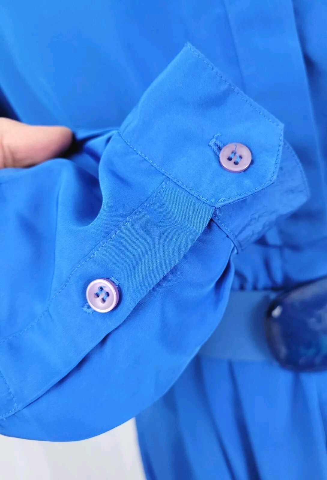 Vintage Impromptu L/S Blue Shirt Dress w Matching Belt Size 7/8
