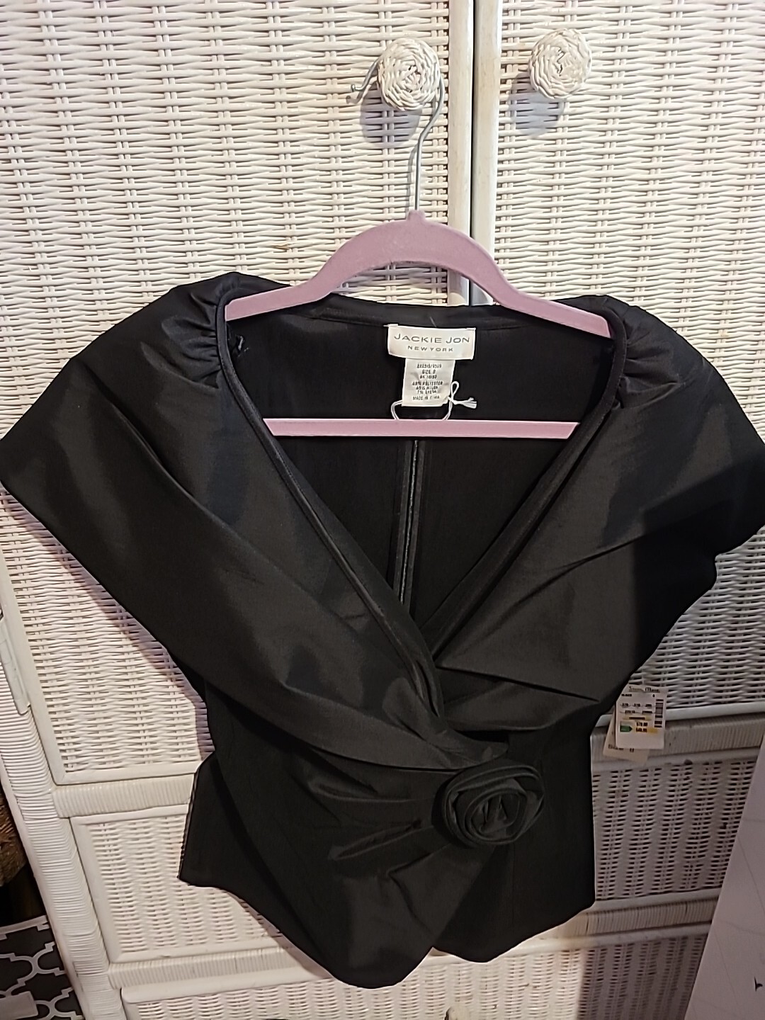 Vintage Jackie Jon New York black sleeveless formal OS blouse Women’s Size 8 NWT