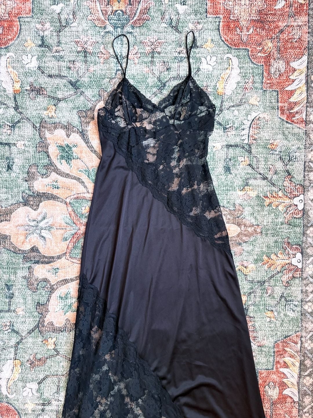 Vintage Bob Mackie for Glydons Black Lace Slip Dress