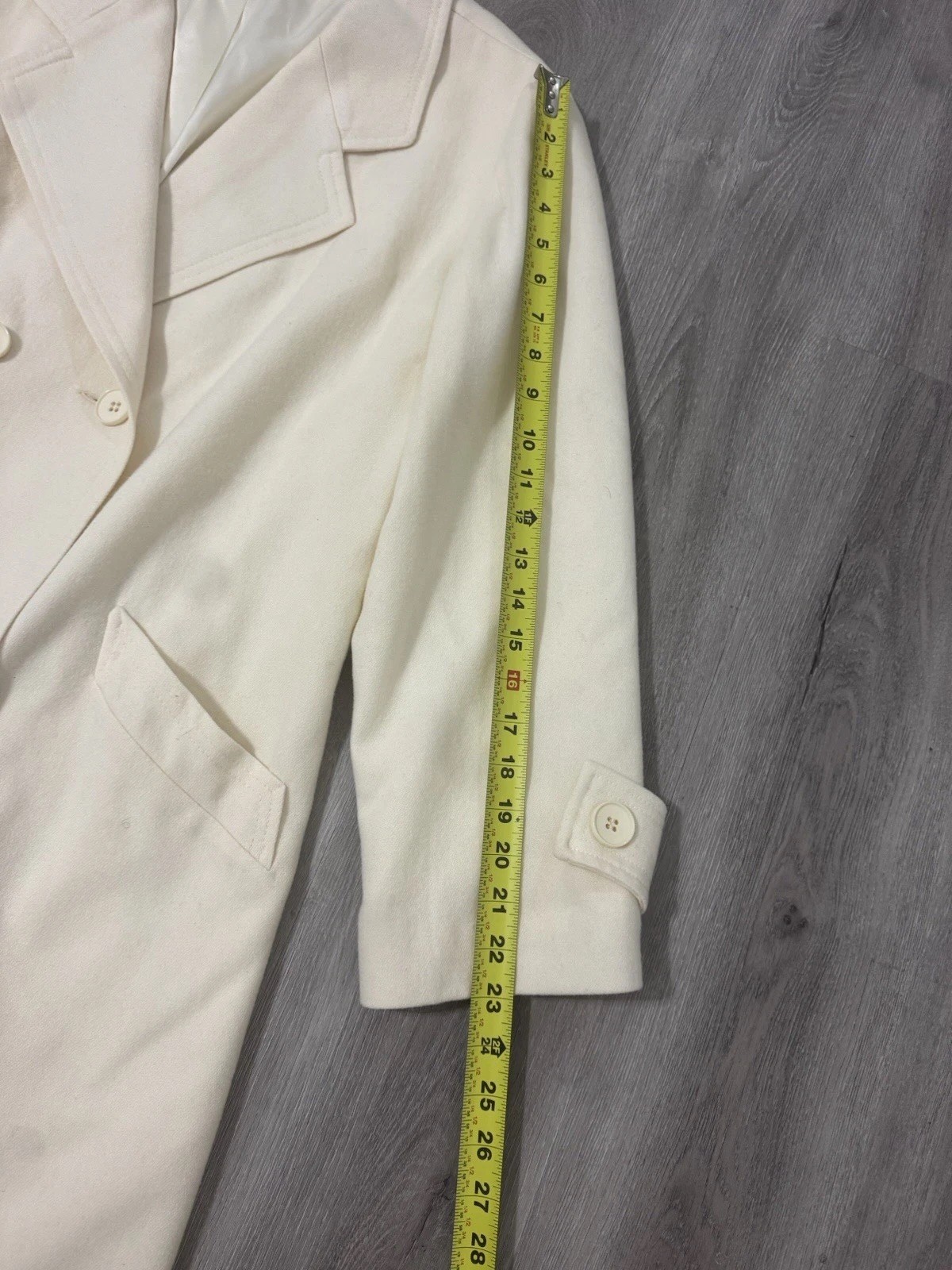 Wellington Fashions 100% Pure Merino Wool Vintage Ivory Women’s Coat USA Made