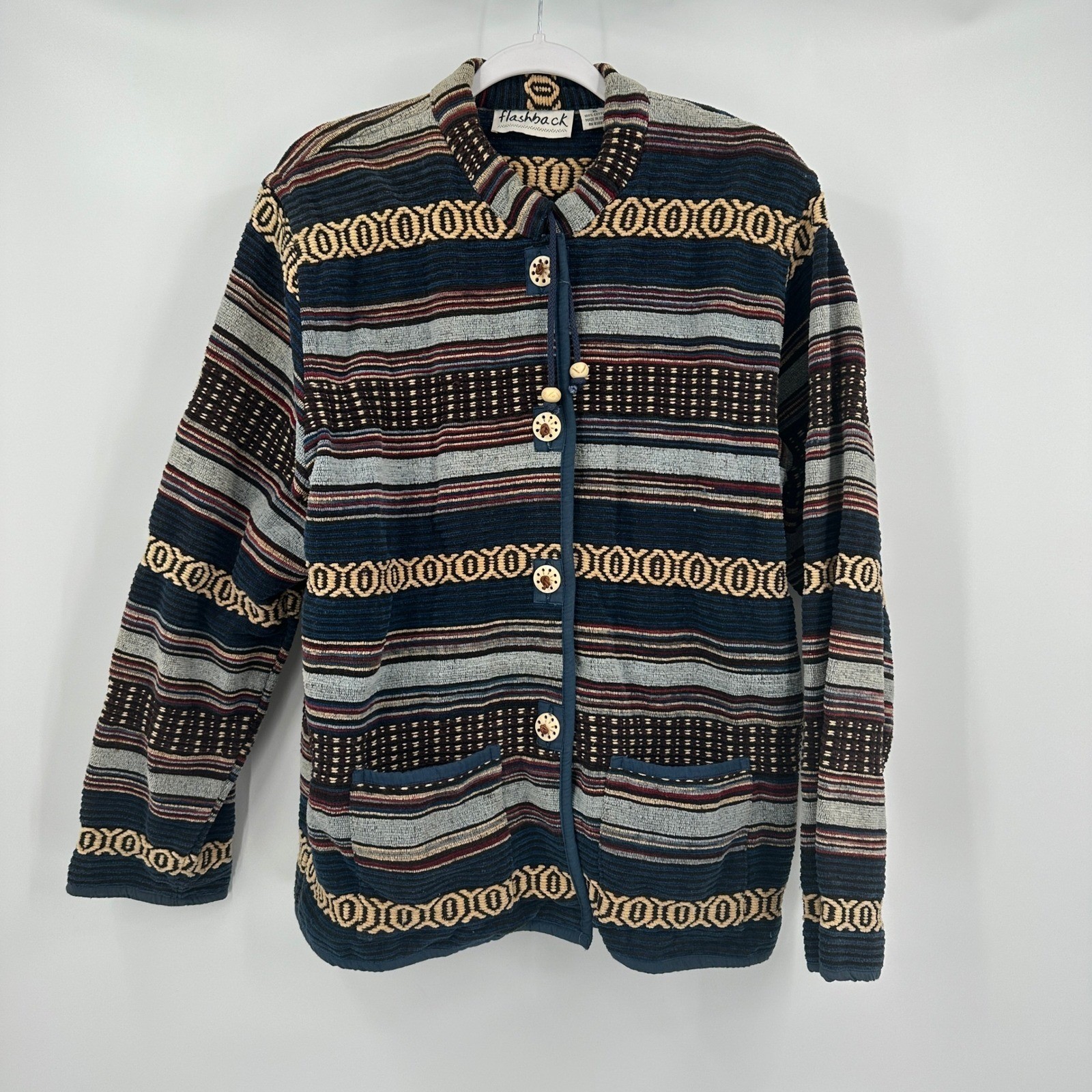 Womens Vintage Boho Southwestern Tapestry Jacket Size XL Eclectic Indie Artsy
