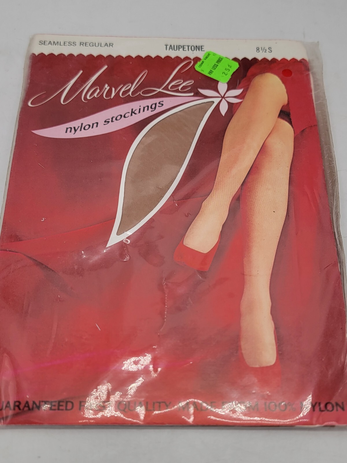 Vintage Marvel Lee Nylon Stockings Taupetone Small 8 1/2 Seamless Regular NEW