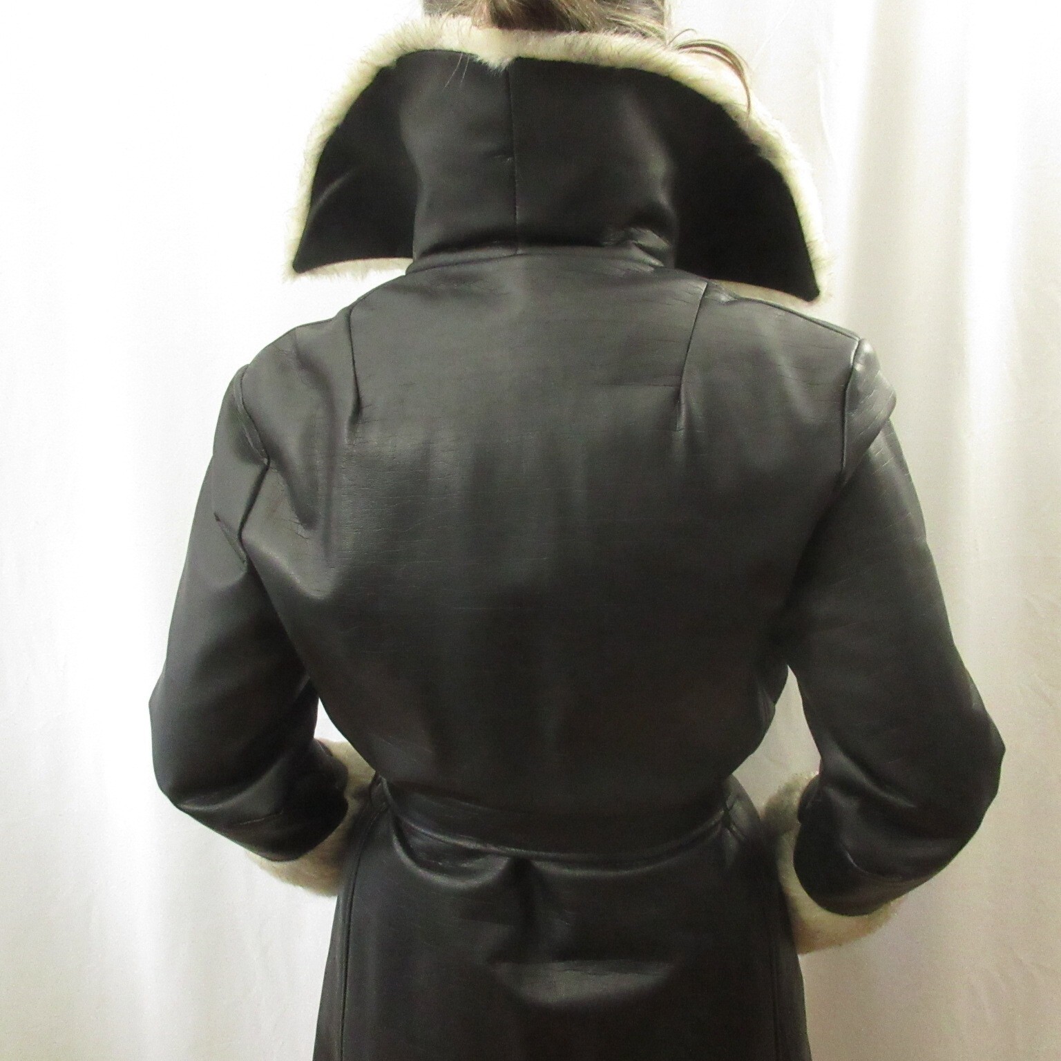 VINTAGE RARE 70s Faux Fur Women’s Coat MOD New Wave PUNK SOVIET NOIR GOTH OOAK