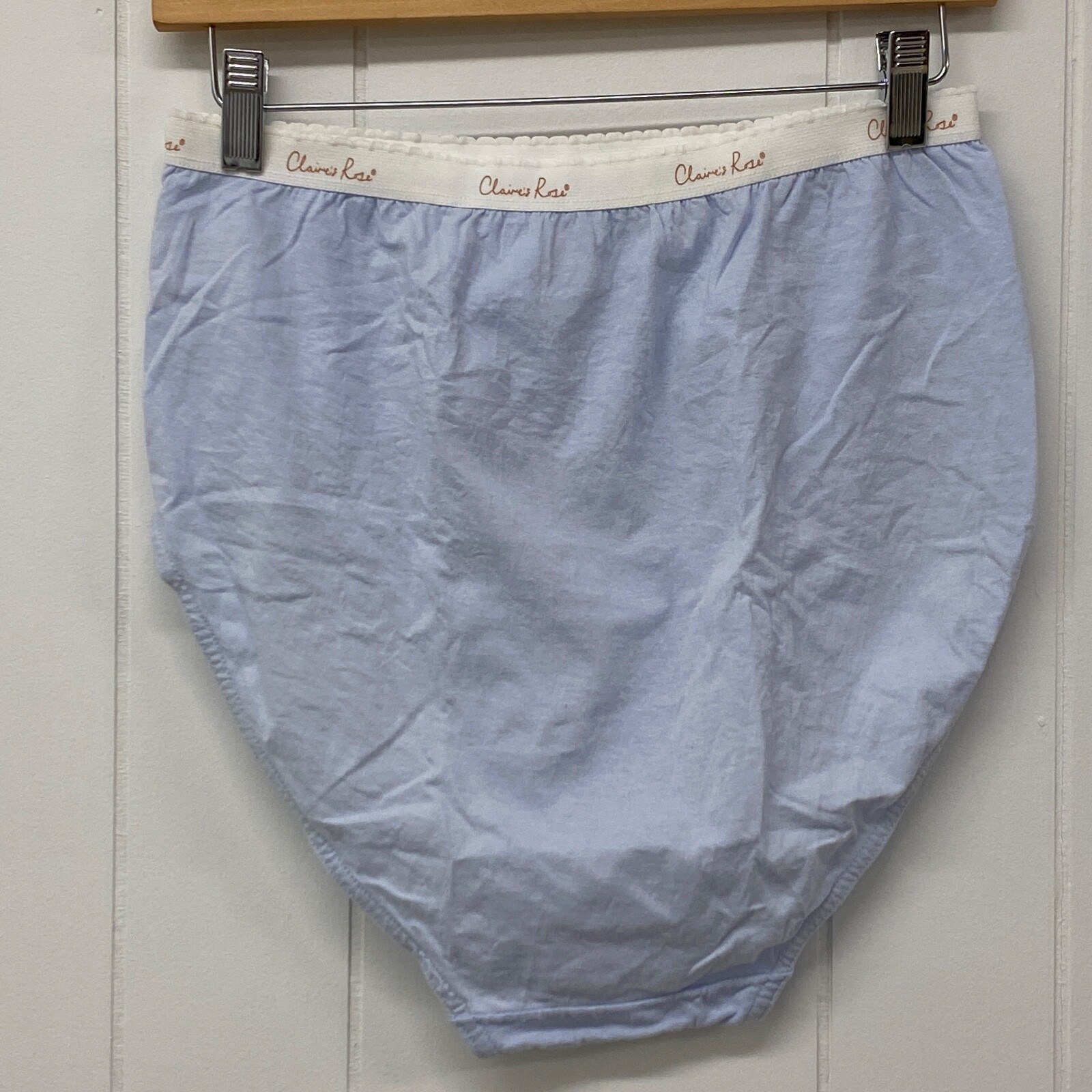 Vintage Granny Panties Size 8 Blue Cotton Briefs Claire’s Rose Elastic Waist