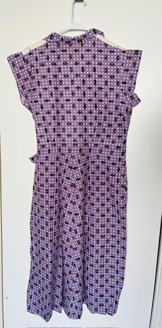 NOS Vtg 30s HOOVERETTE Wrap Brunch Coat House Dress IDEAL DRESS CO Purple Sz 20