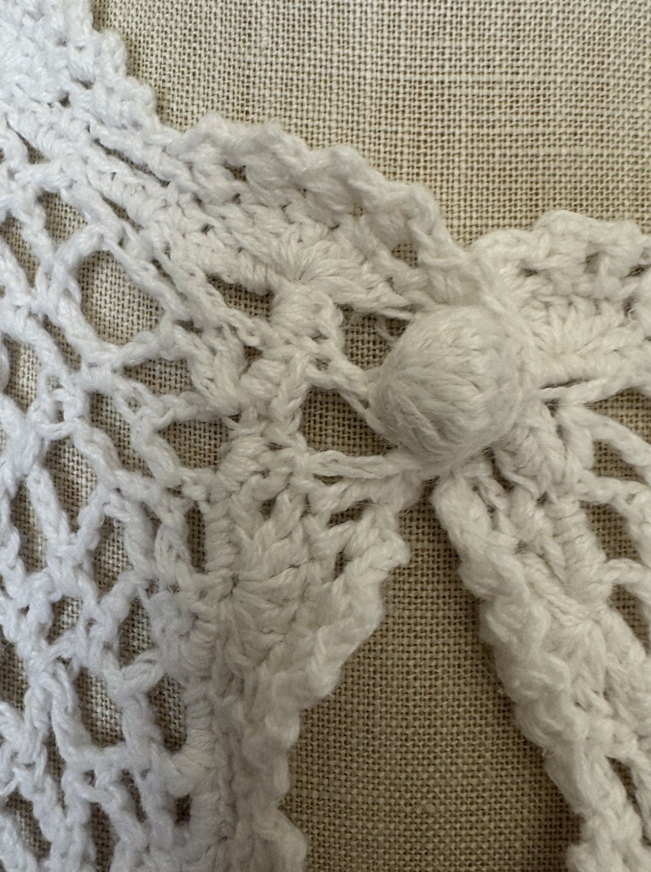 Vintage Crocheted Open Shawl Cardigan 20W XL White SS Boho Hippie Cover Up