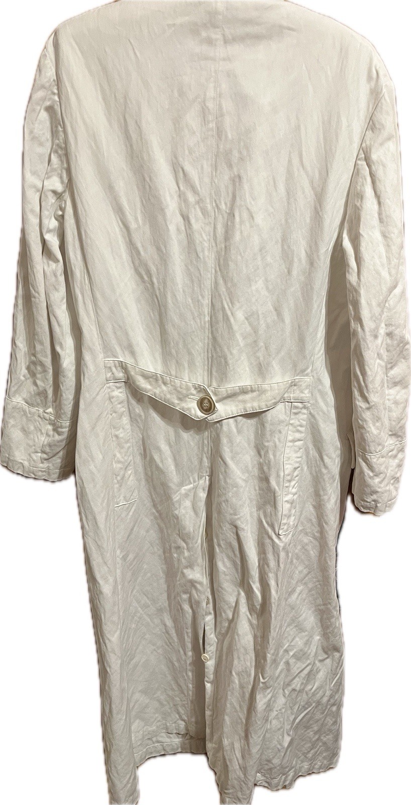Dries Van Noten Vintage White Cotton Maxi Greatcoat Double Breasted