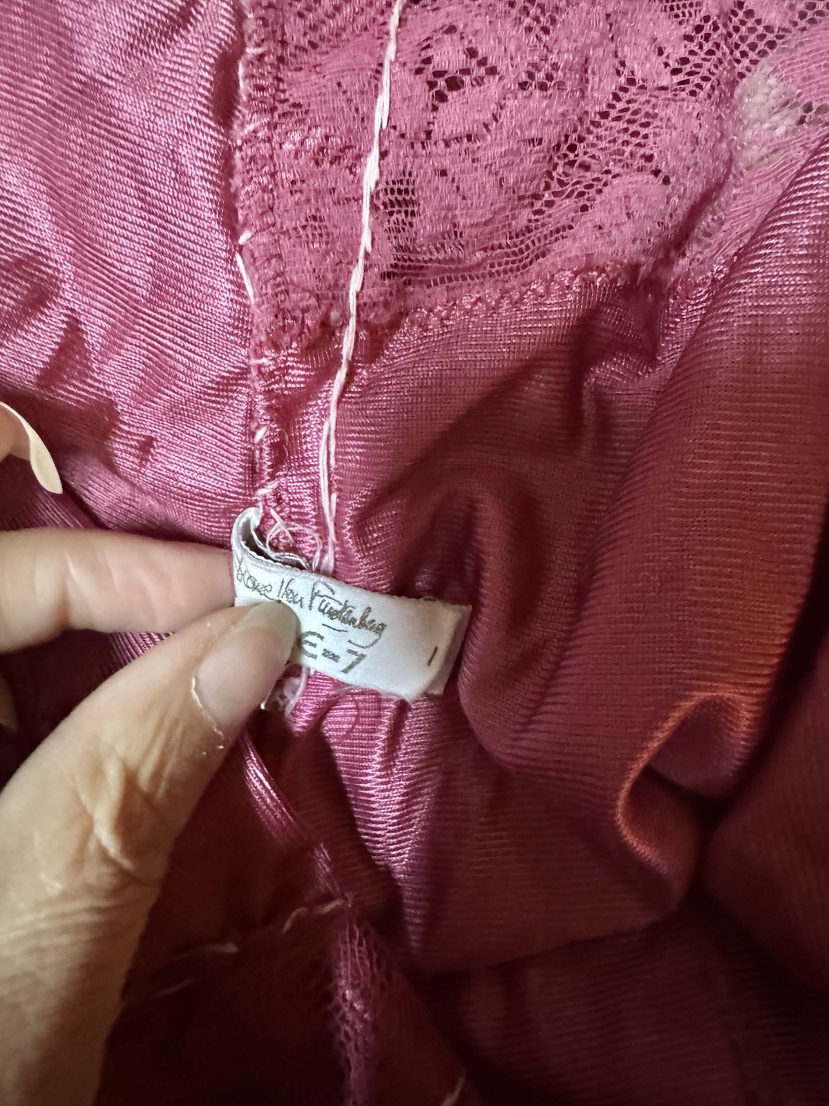 VTG DVF Diane von Furstenberg Teddy Bodysuit Lace Tap Shorts Burgandy RE 7 S