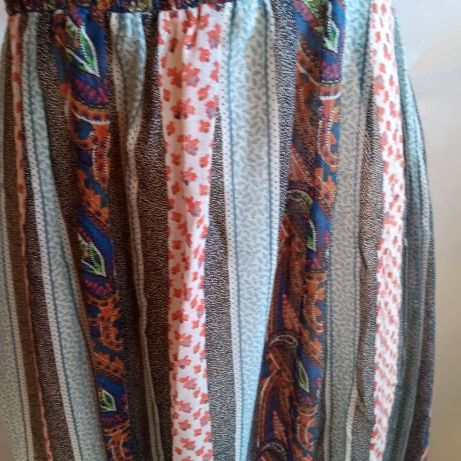 True Vintage Peasant Bohemian Dress sz 9 Maxi Ruffle Trim & Smocked Bodice