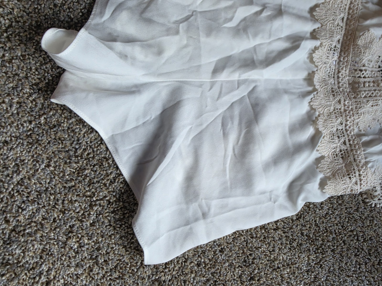 Flora Nikrooz White Lace Trim Slip, XS Regular, Rayon/Polyester/Spandex