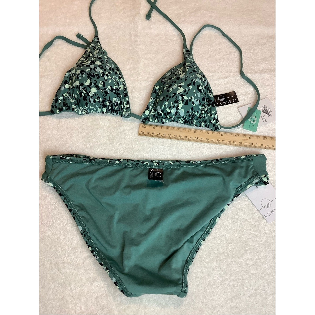 NWT sz MED Sunsets Reversible Catwalk Starlette Triangle and Hipster Bikini Set