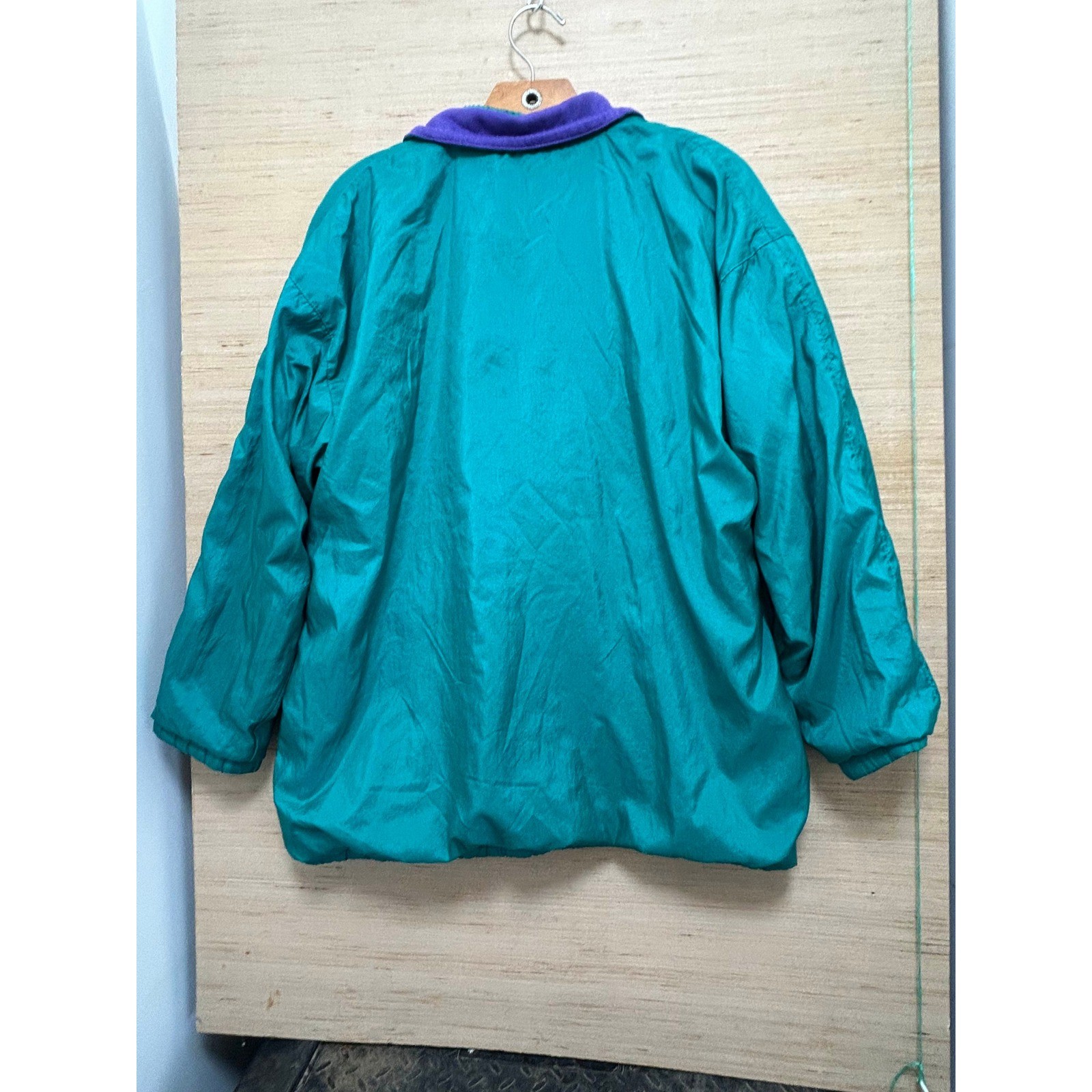 Vintage Teal Purple Reversible Windbreaker Jacket Size S