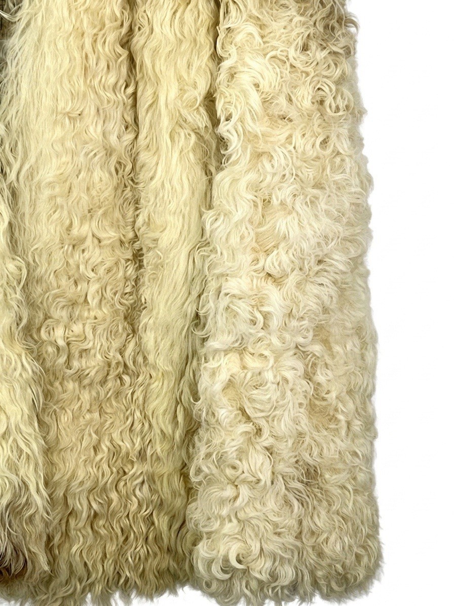 Vtg 60s 70s GRAGG’S OF WICHITA Mongolian Lamb Fur Jacket Curly Sz M Glam Boho