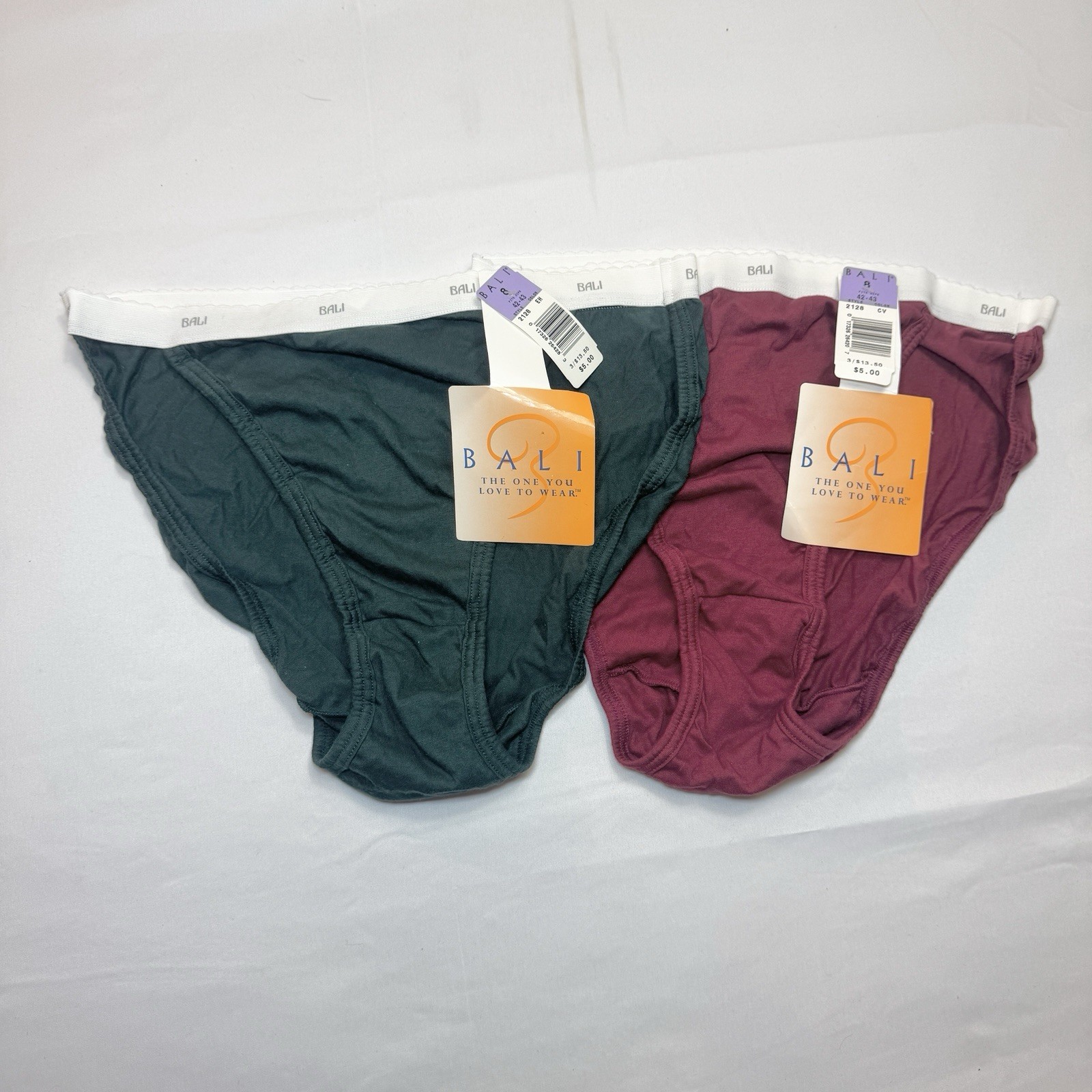 Vintage Bali 100% Cotton Hi Cut String Bikini Panties 90s Size 8 #2128 Logo
