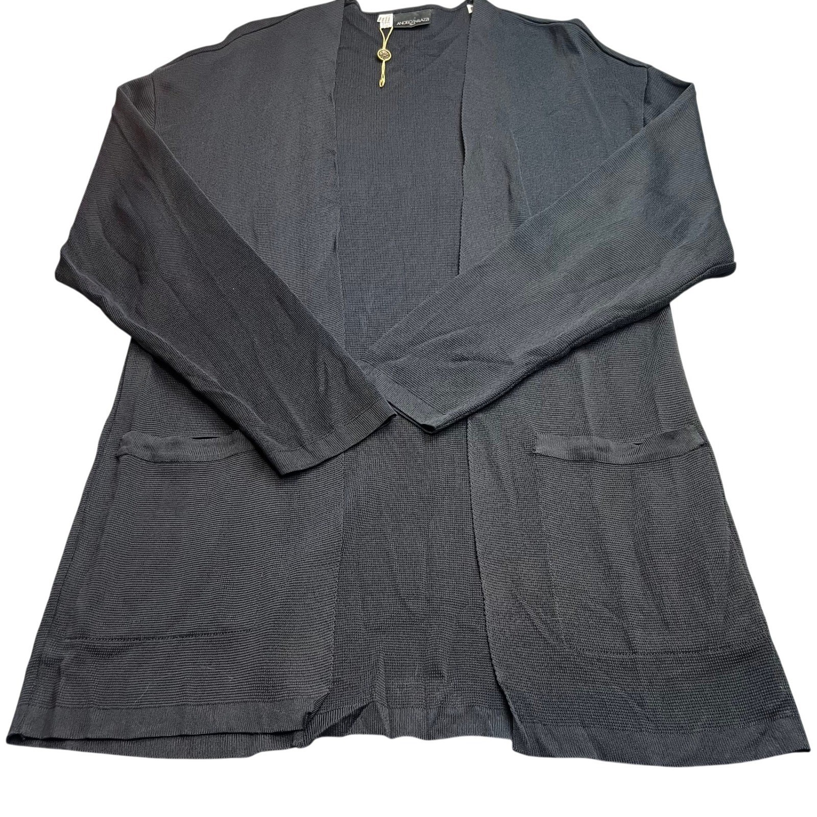 Vintage Angelo Tarlazzi Paris Cardigan Sweater Womens S Black Viscose Italy NWT
