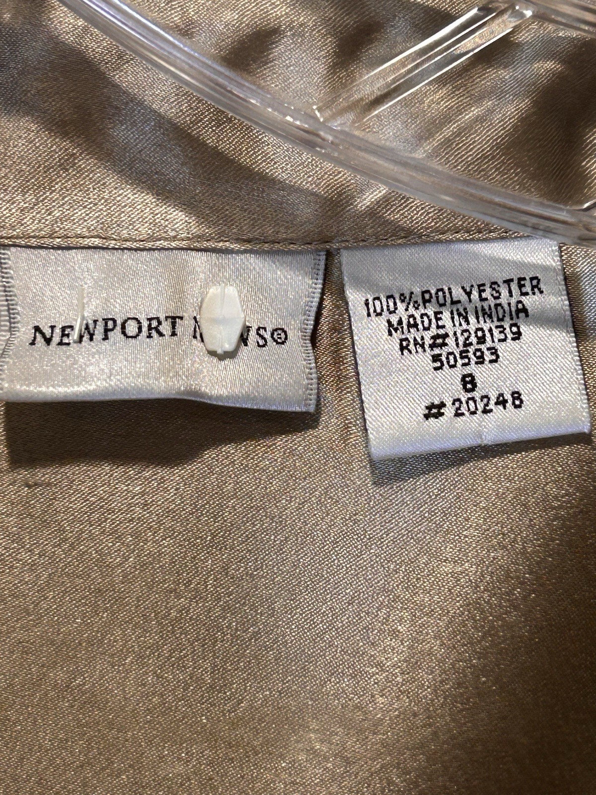 Newport News Vintage Silky Satin Gold Champagne Button Down Blouse 8 Mobwife 90s