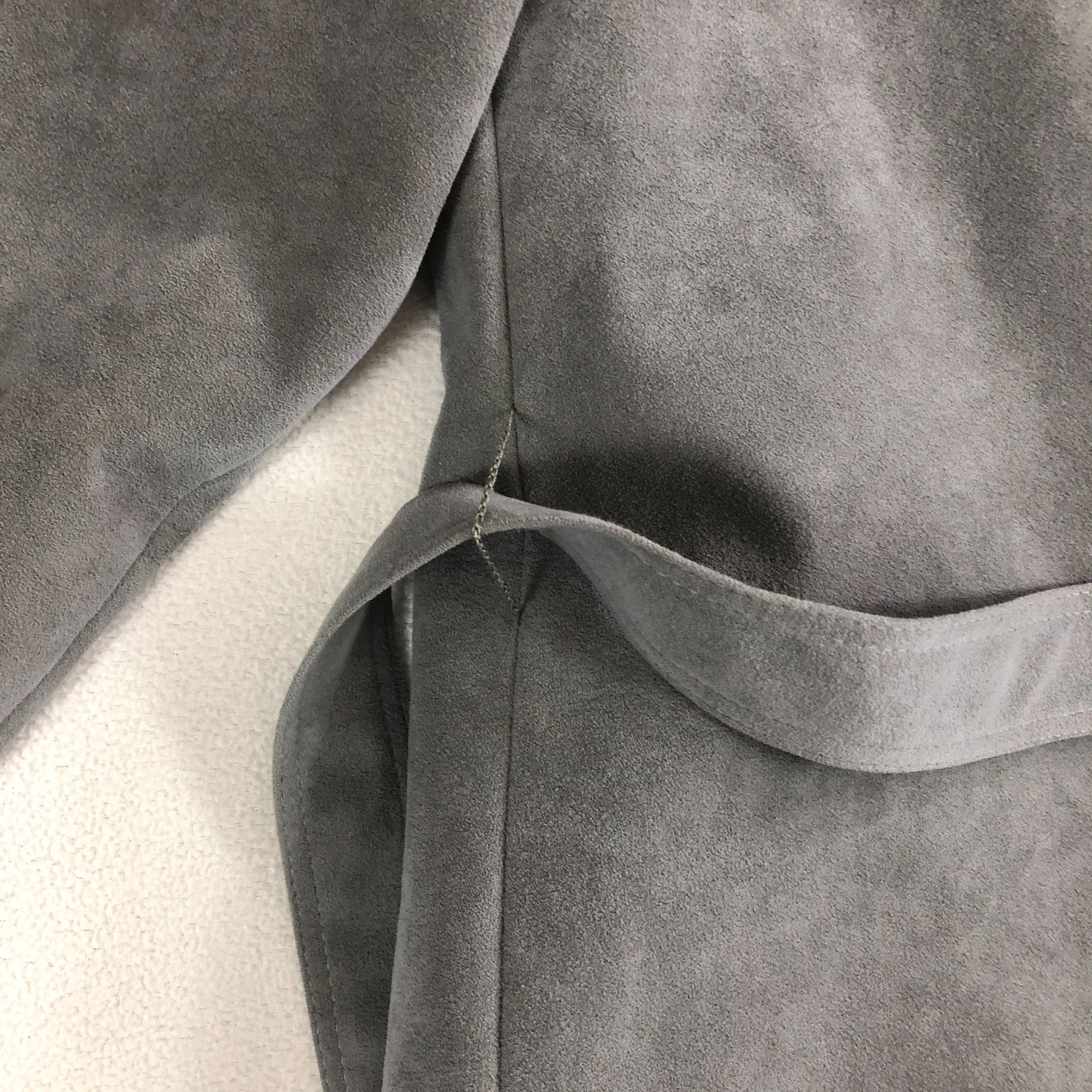 VTG Ultrasuede Long Coat Womens M Adolph Schuman Lilli Ann Gray Ultra Suede EUC