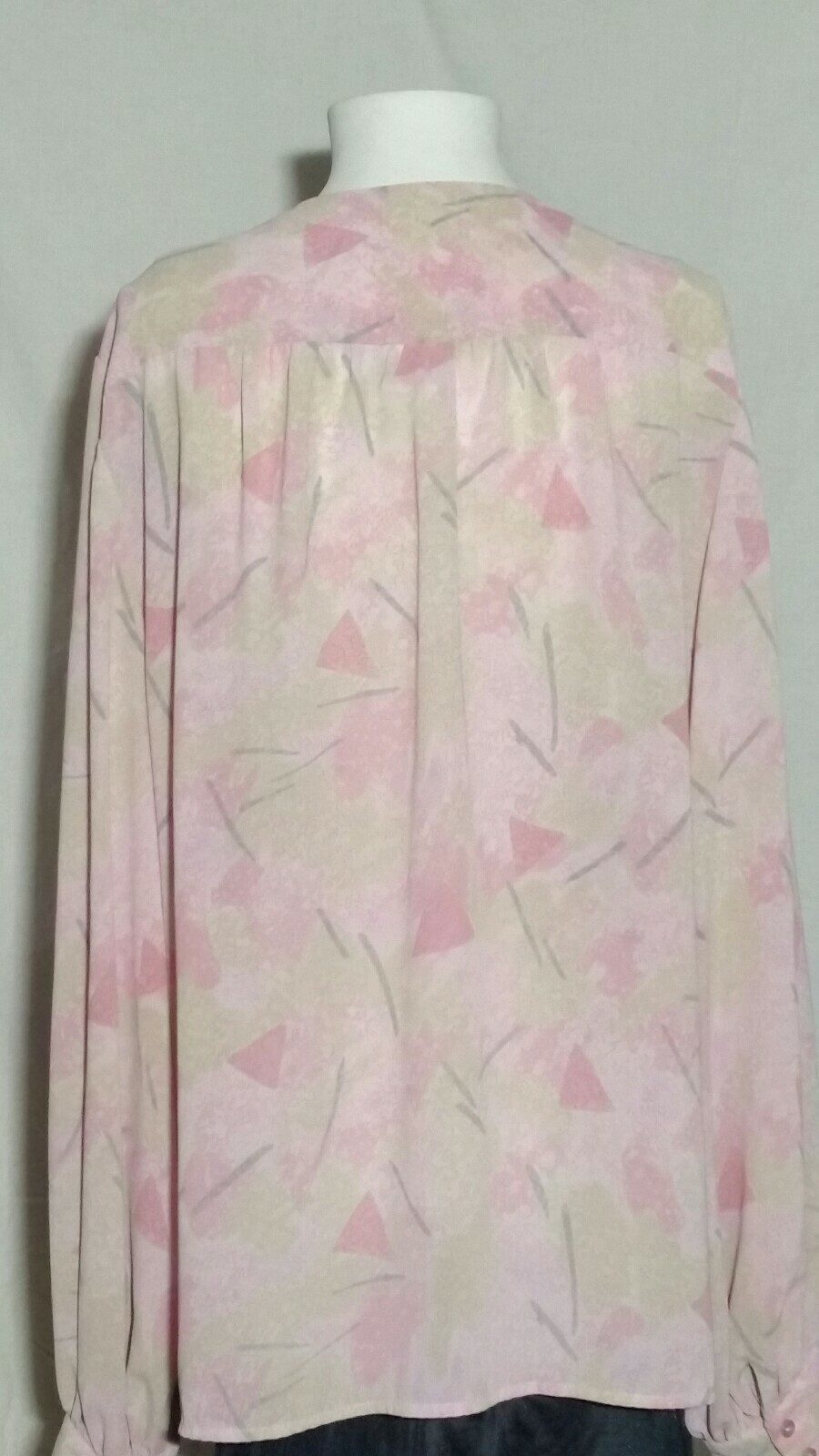 Vintage PYKETTES Polyester Blouses V Neck Long Cuffed Sleeves Sz XL & 1X