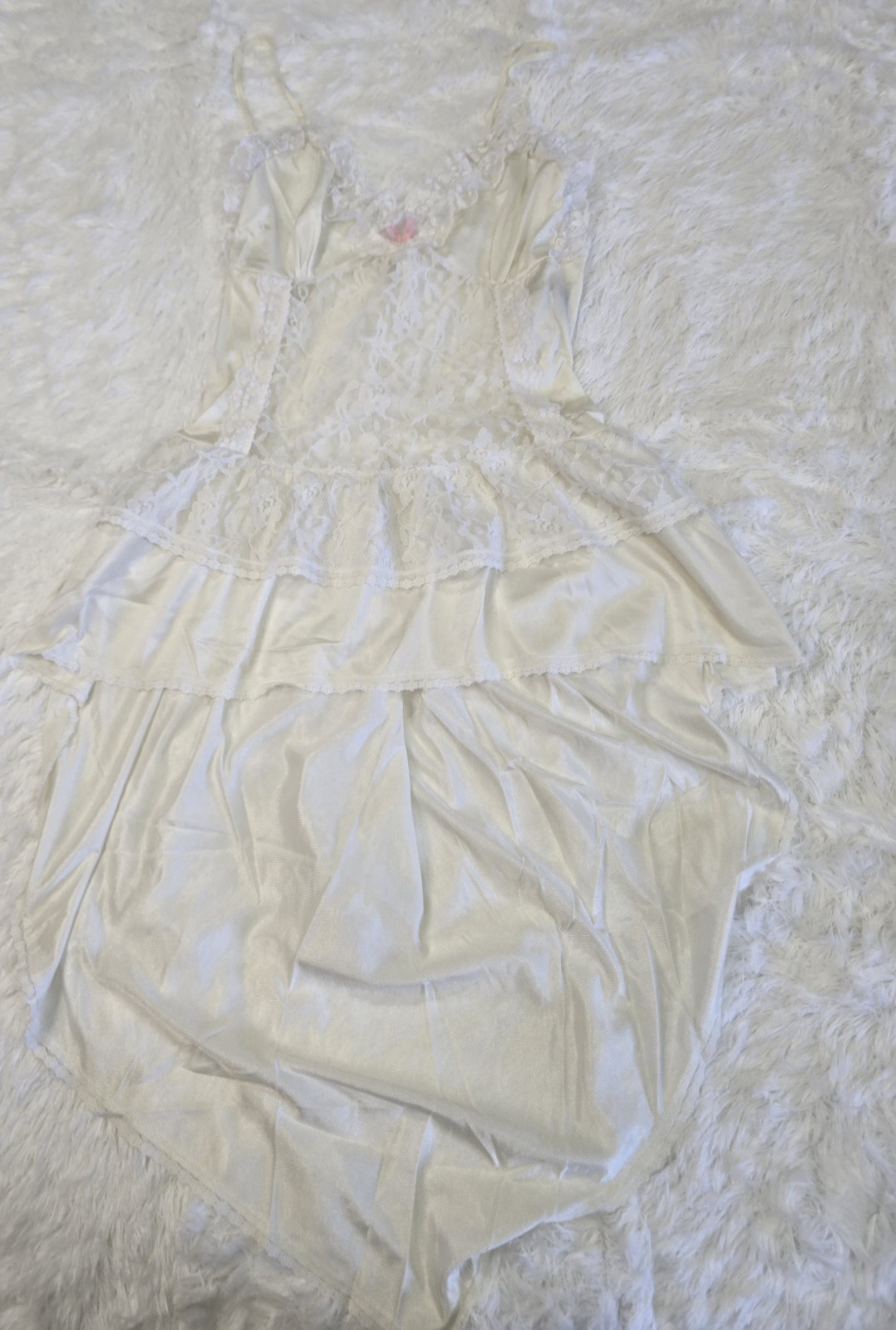 Vintage EUC Lady Cameo Dallas White Satin Bridal Slip Size Small
