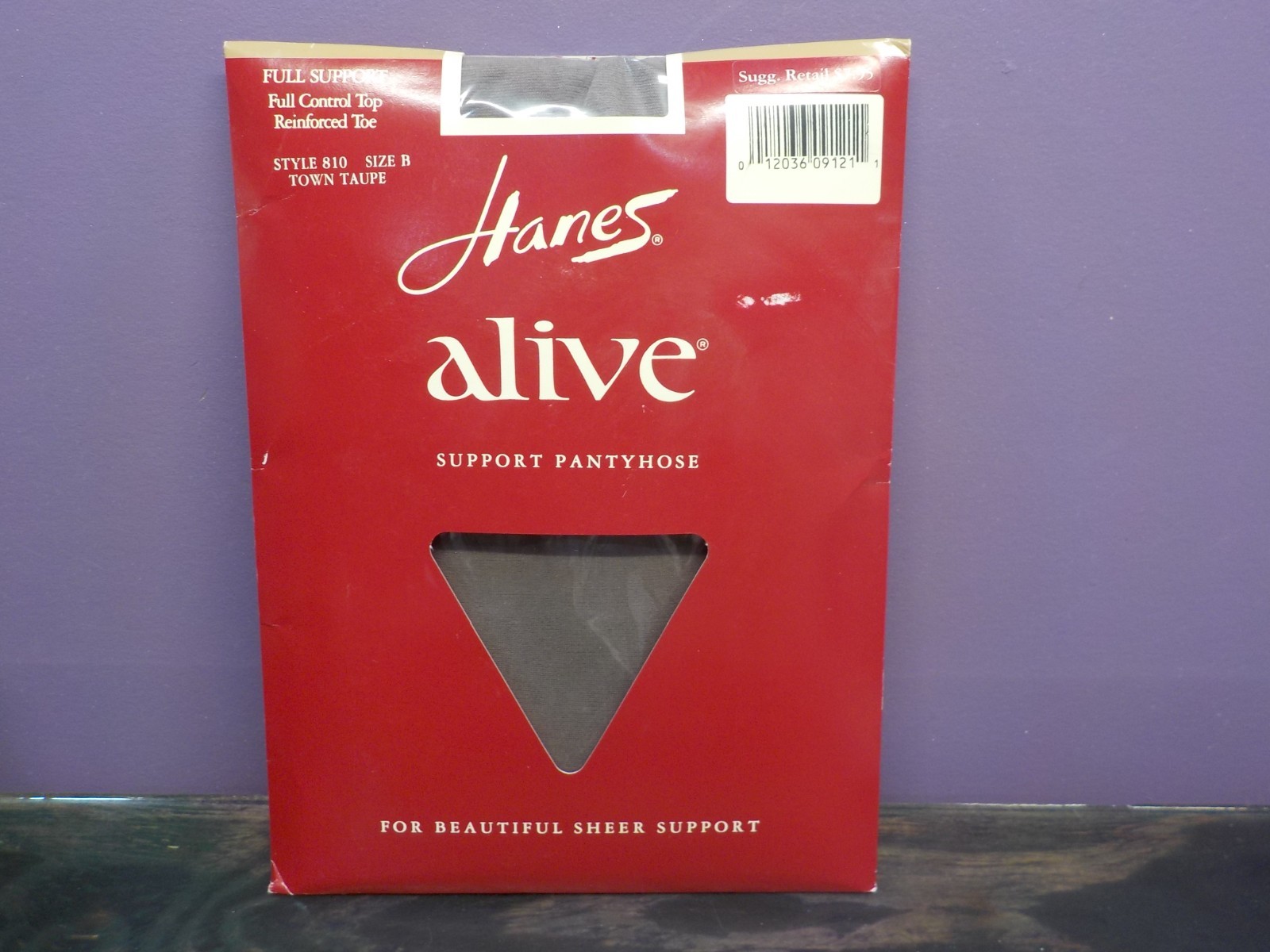 VTG NOS Hanes Alive Support Pantyhose Style 810 Size B Town Taupe Full Support