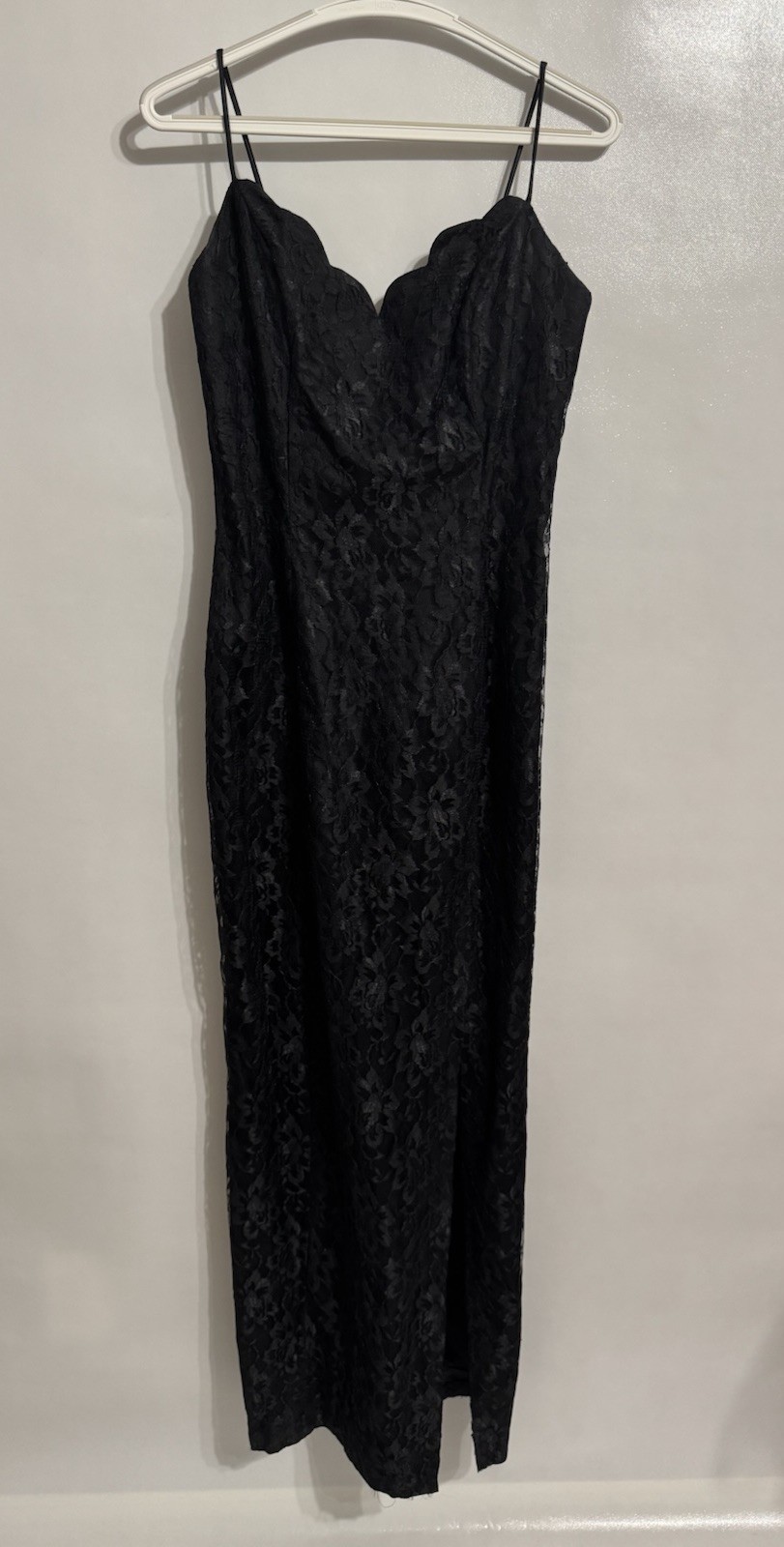 LA Glo Size 11/12 Vintage 90s Sexy Black Lace Cocktail Party Dress Whimsygoth
