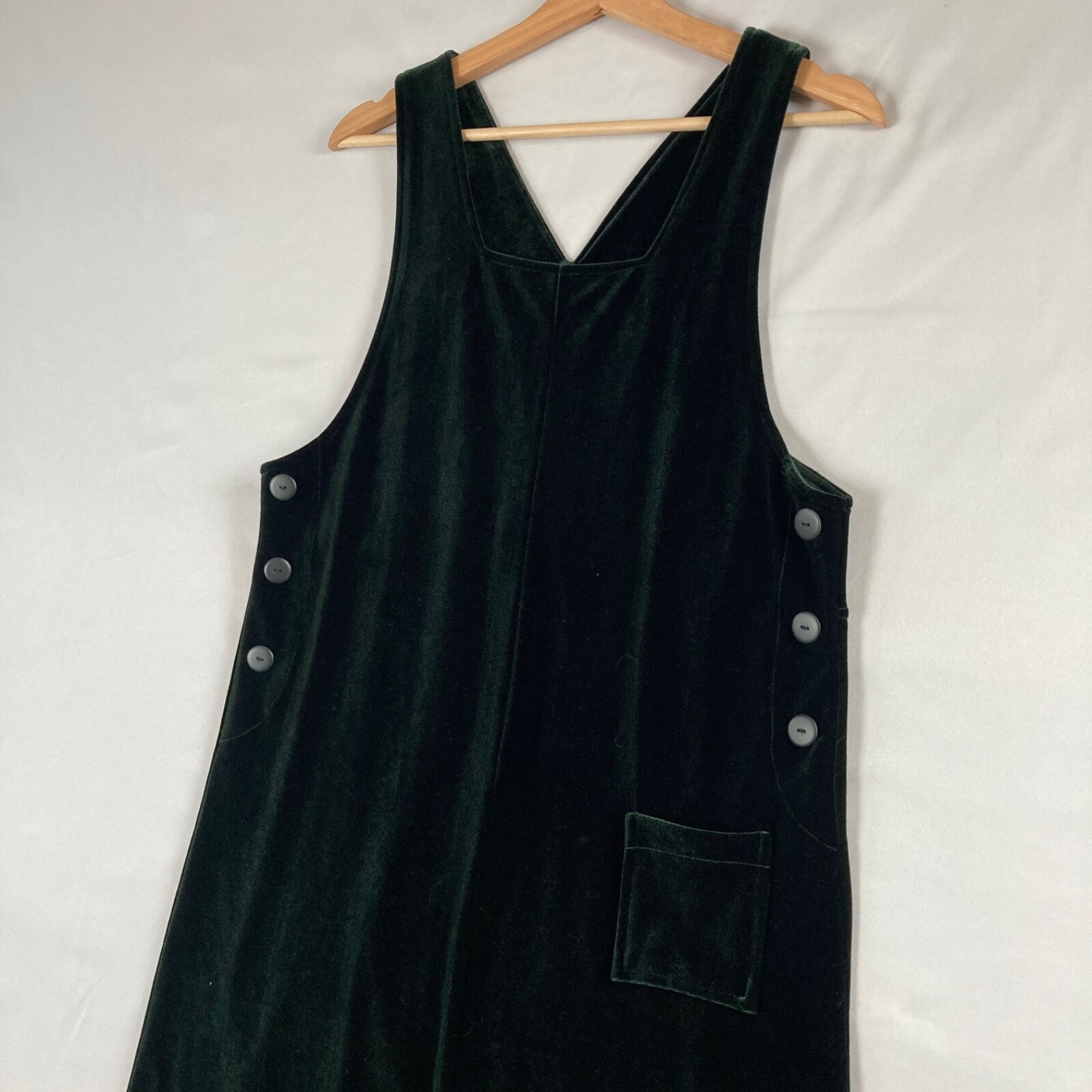 Vintage Jacqueline Ferrar Dress Green Velvet Velour Sleeveless Size 4P Party