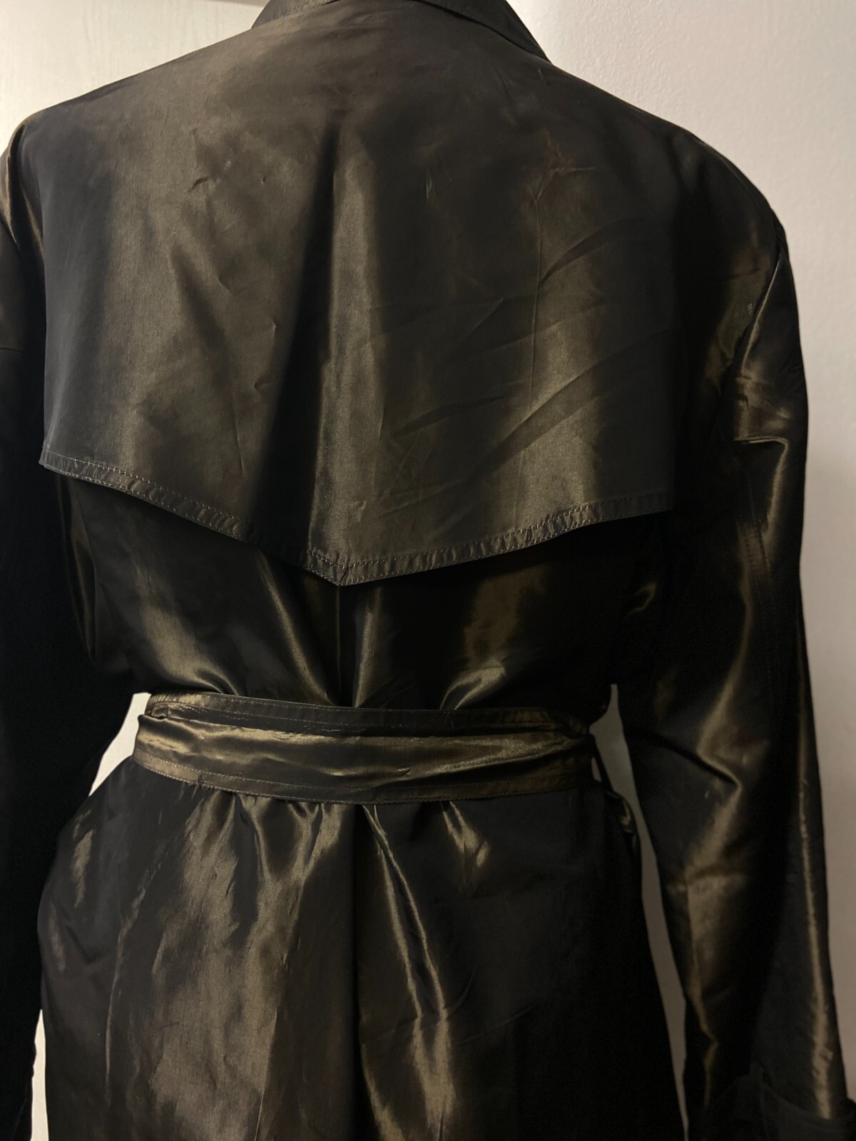 Women’s 80s belted Trench Coat by Mirjana Maric | Eggplant hued | Size EU 44