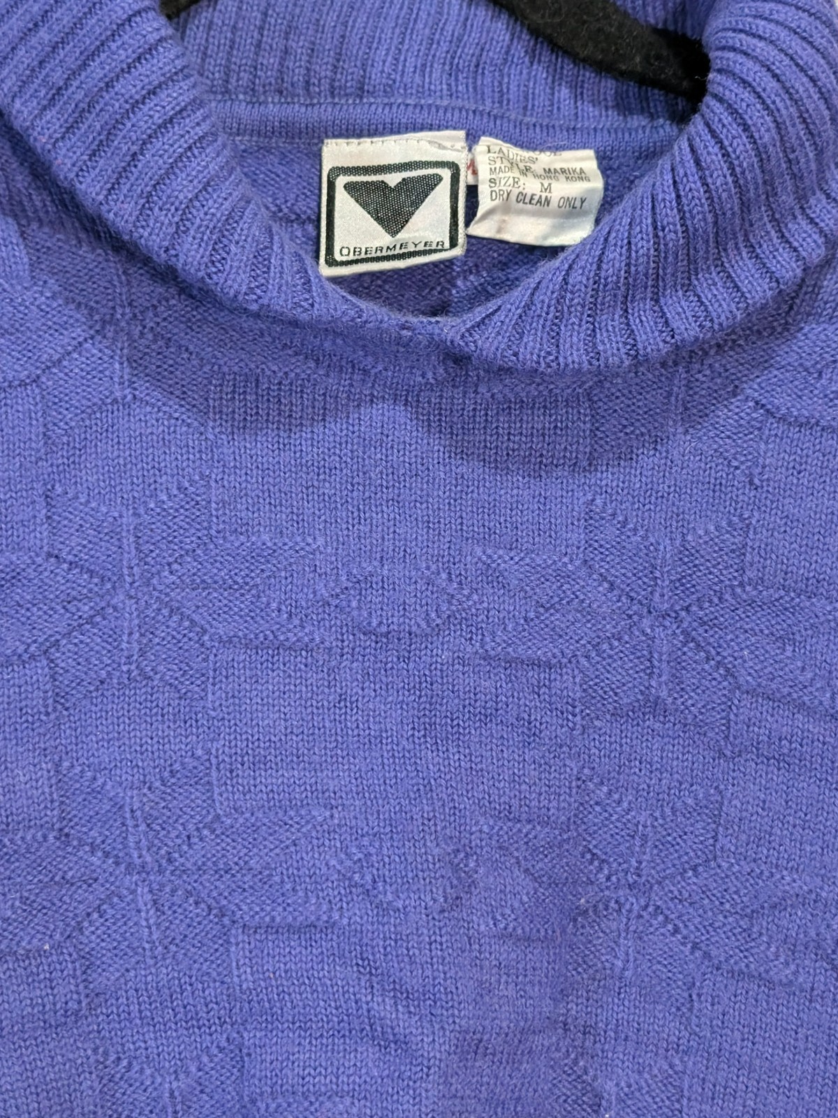 Vintage Obermeyer Sweater Womens Medium Wool Katia Snowflake Pattern Purple