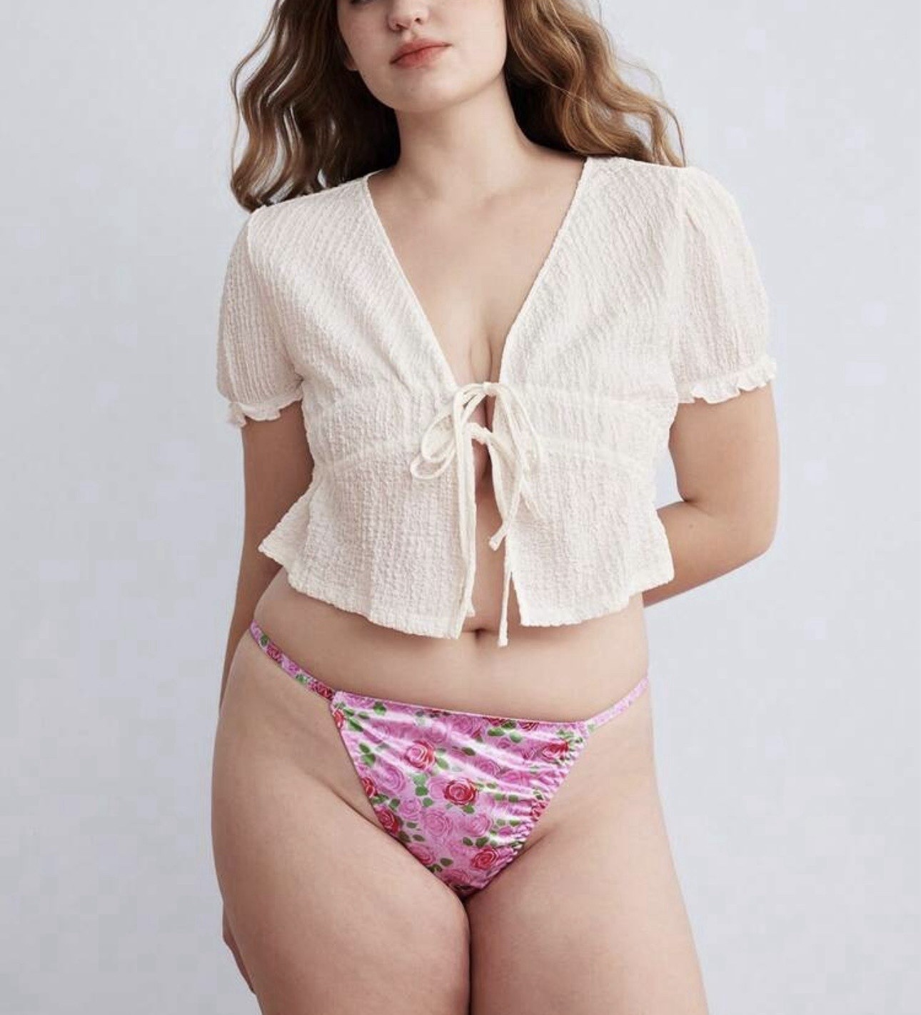VTG 90’s Style Satin Polyester String Bikini Multi-Floral Panties PLUS 1XL NEW