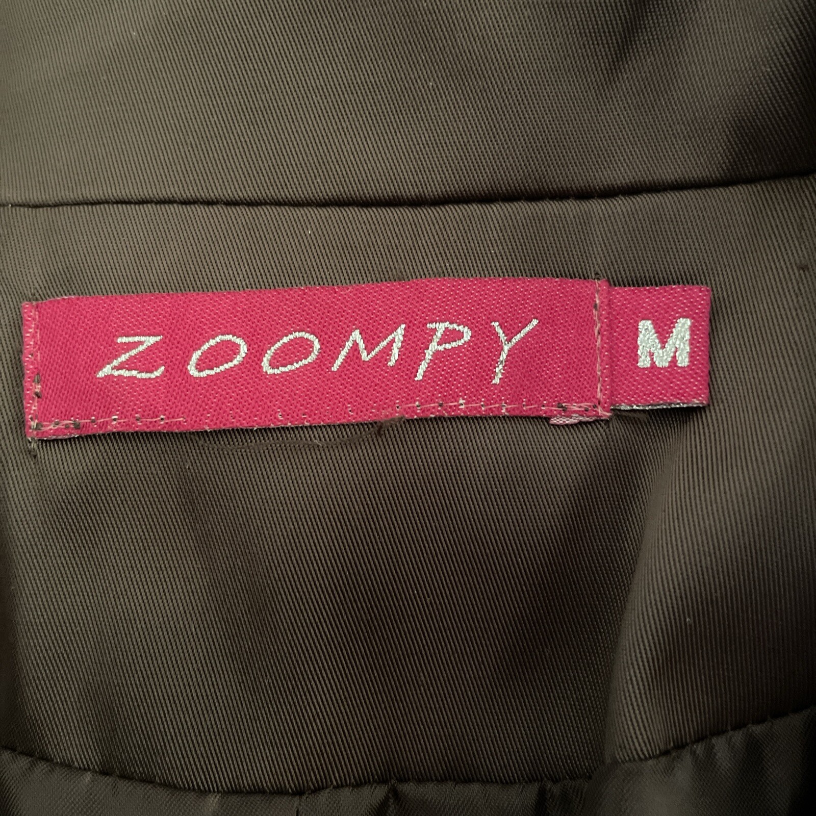Vtg Women Zoompy Brown Career Jacket Size Medium Smocking Multi Buttons Preowned