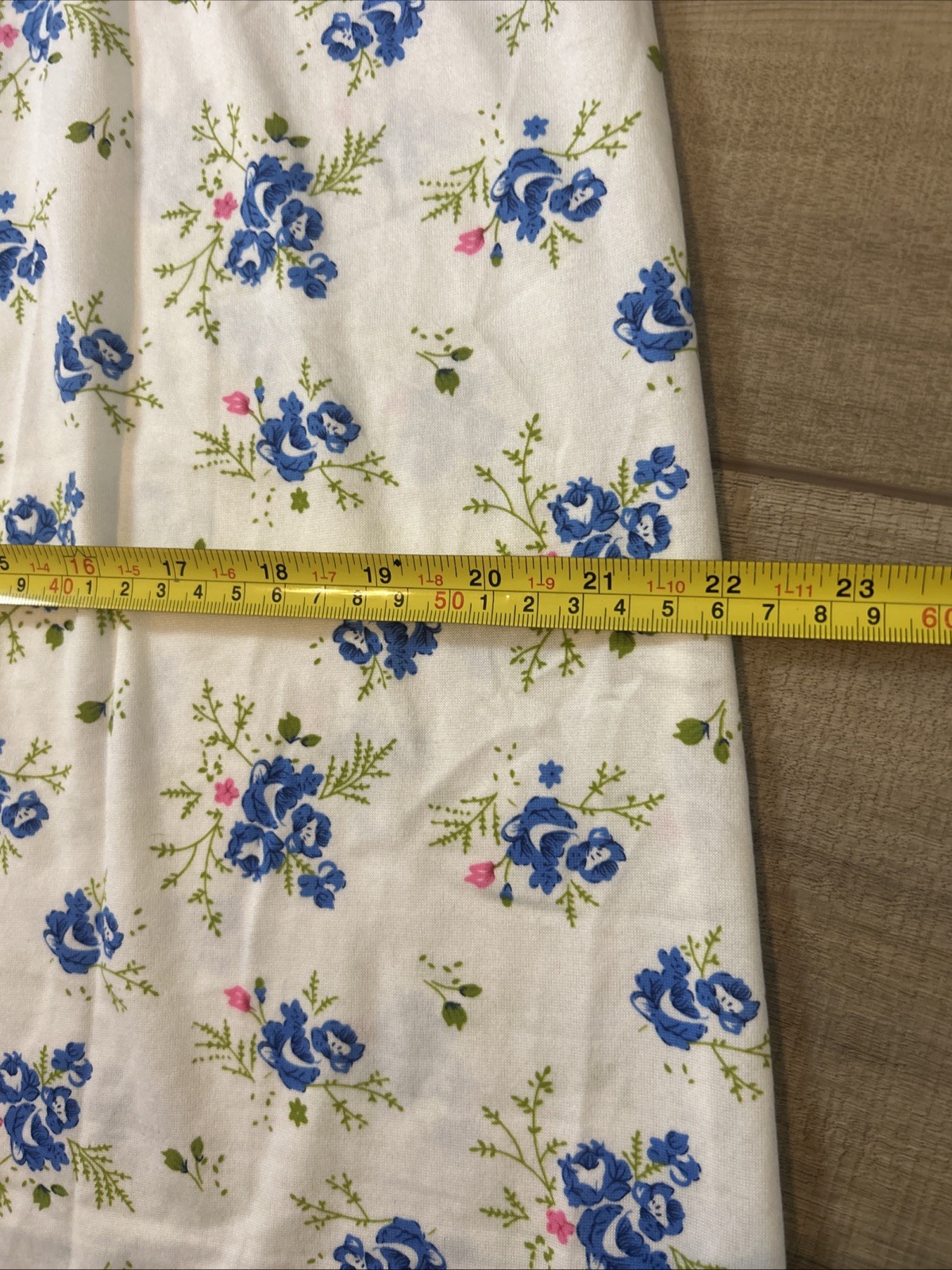Vintage Lati Fashion Floral Night Gown Lace Details Blue Sleepwear Light Large