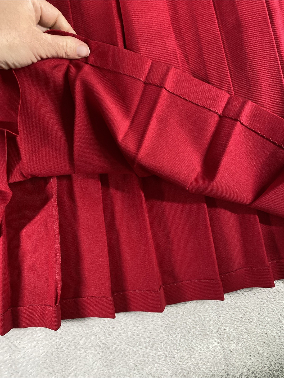 Vintage Take 1 Pleated A-Line Midi Skirt Women’s 12 Red School Office