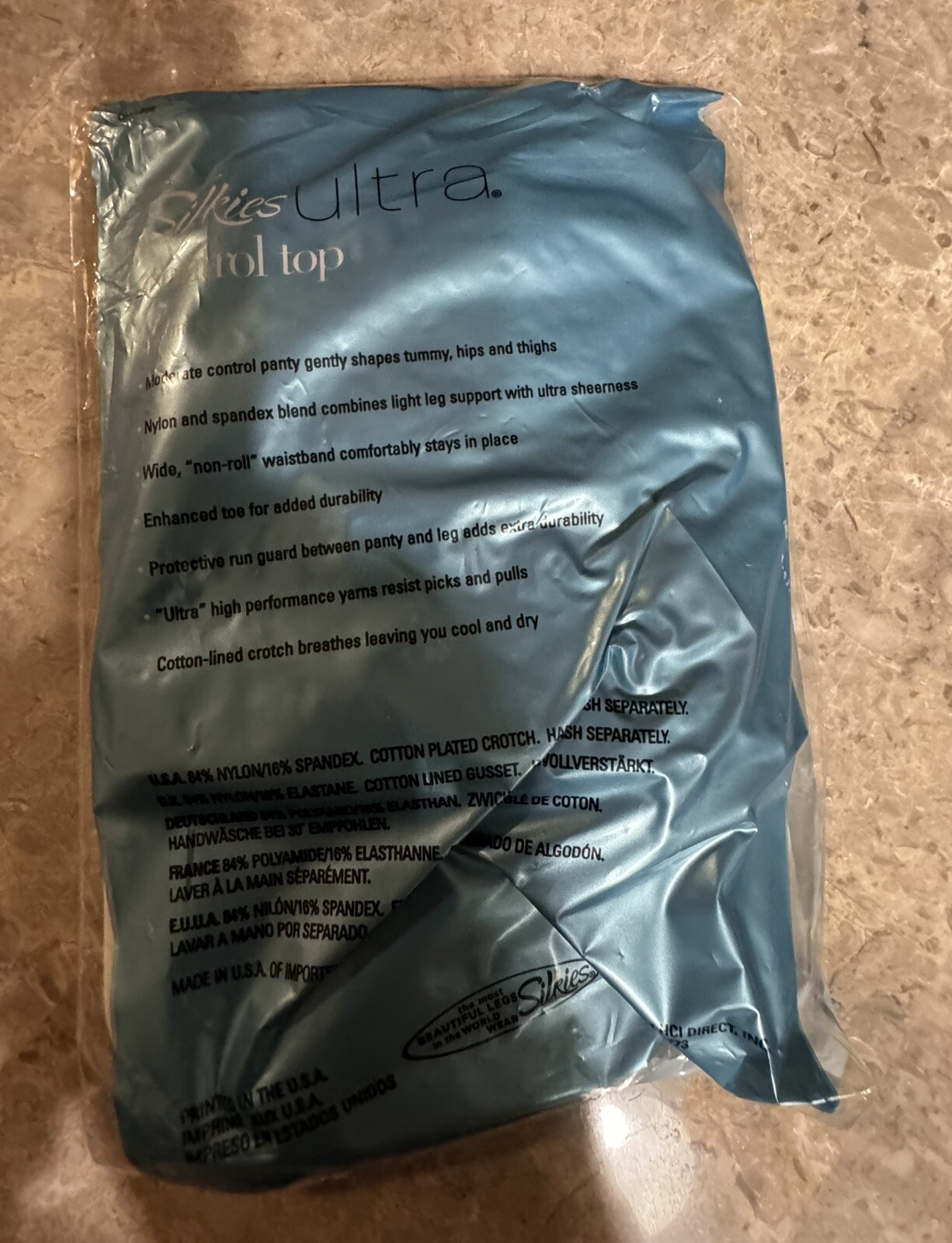 VINTAGE SILKIES ULTRA CONTROL TOP PANTYHOSE! SIZE X-TALL. OFF BLACK . NEW!
