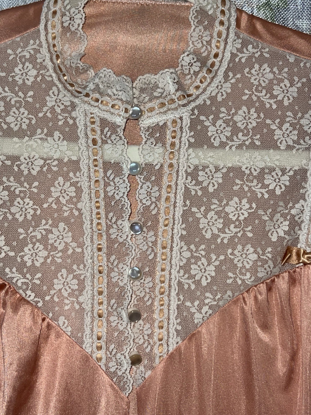 Vintage Pin-up 50”s Henson Kickernick Peach Lace Babydoll Nightgown Robe Set Sm