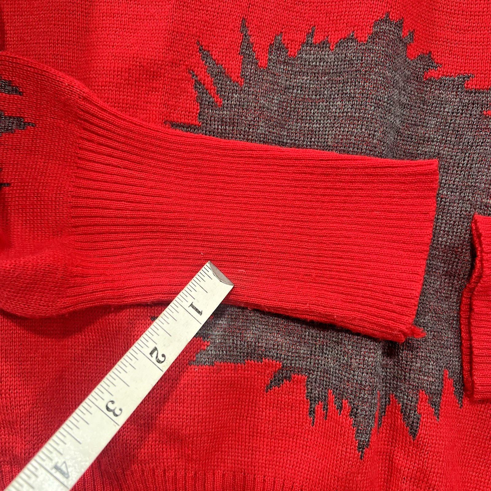 Vintage Balmoral pullover sweater Womens M wool blend dolman Red Gray H Kong 80s