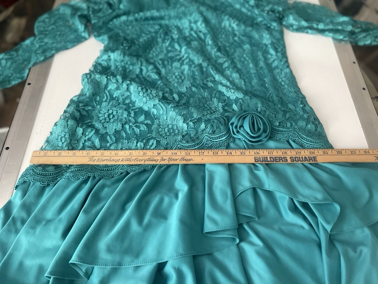 Vintage David Rose Green Victorian Lace Party Cocktail Dress Size 10