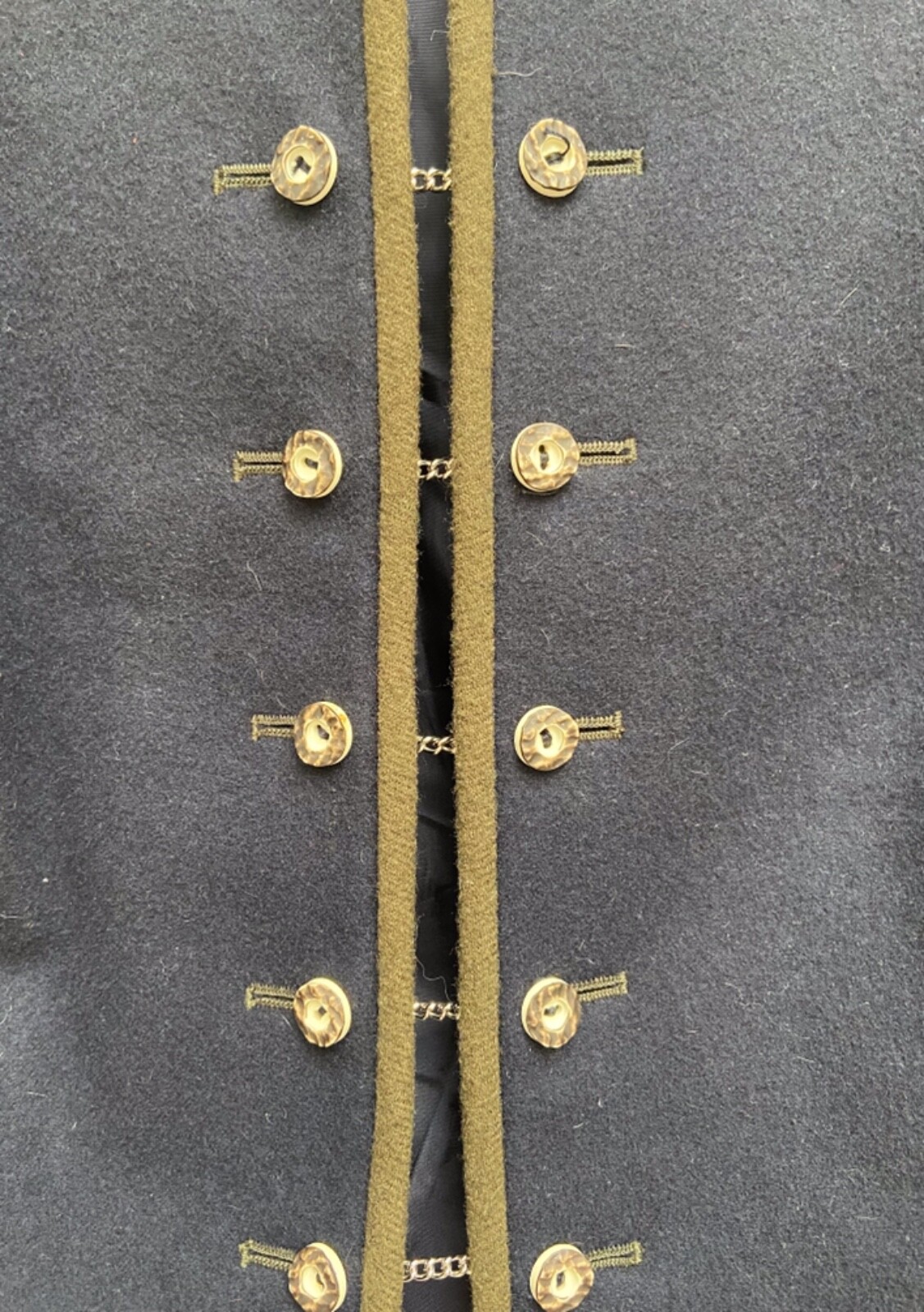 Garmischer LODEN Navy Wool Blazer Jacket Chain Buttons Bavarian Wool sz 46