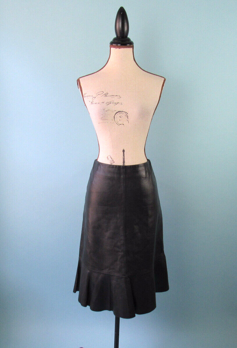 Size: 6 MARGARET GODFREY Leather Skirt VINTAGE Authentic Mermaid Pencil Womens’