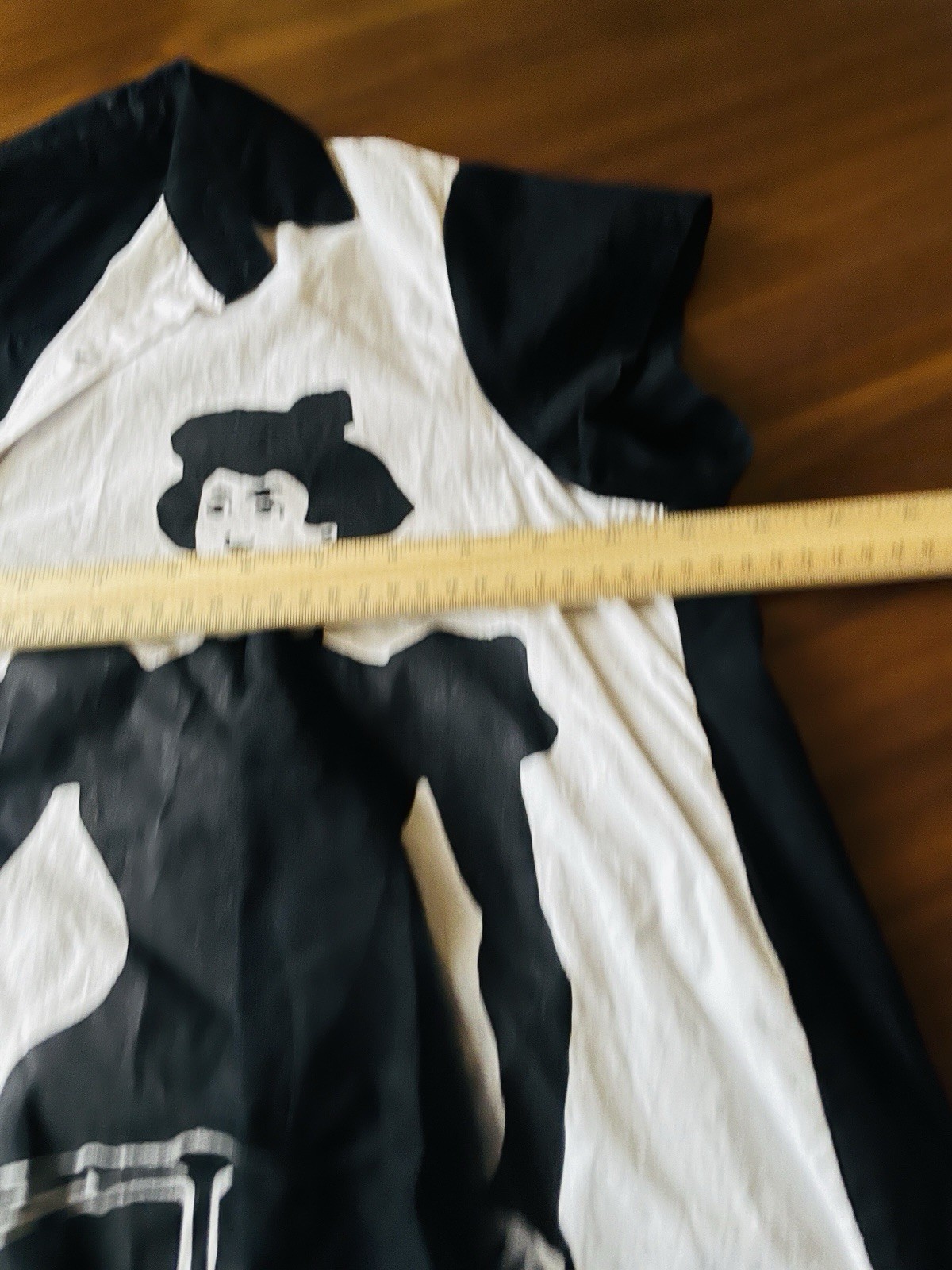 Art Shirt Dress Black White Midi French Cafe Girl Bicycle Lady Tulle S Vintage
