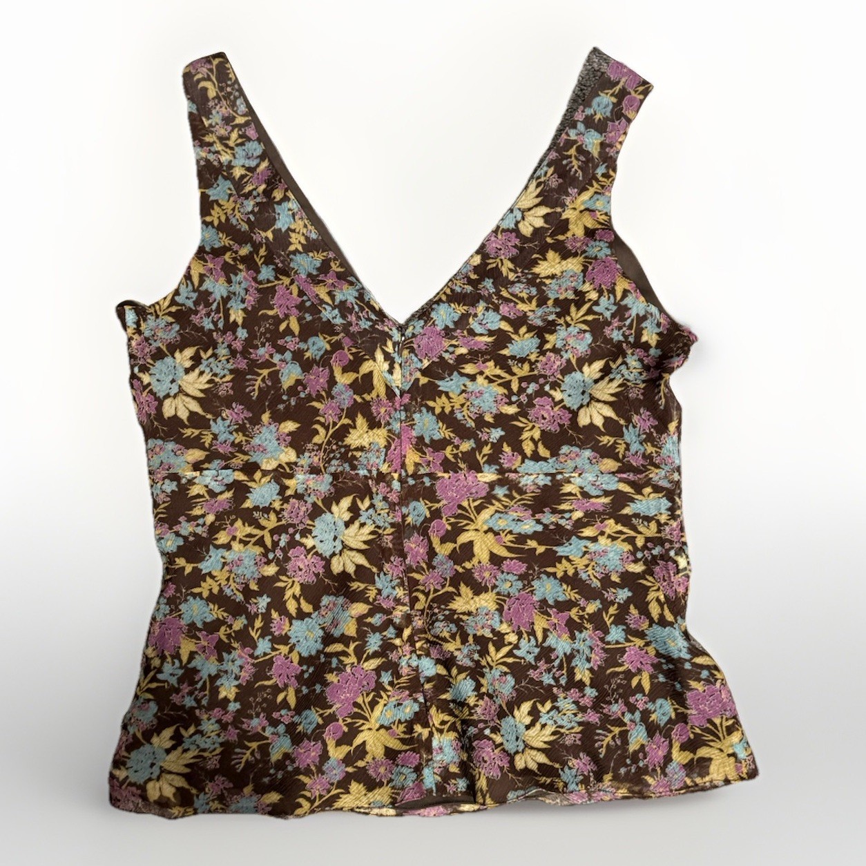 Vintage Y2k Silk Cami Tank Beaded Fairy Grunge Sheer Babydoll Dainty Floral 10
