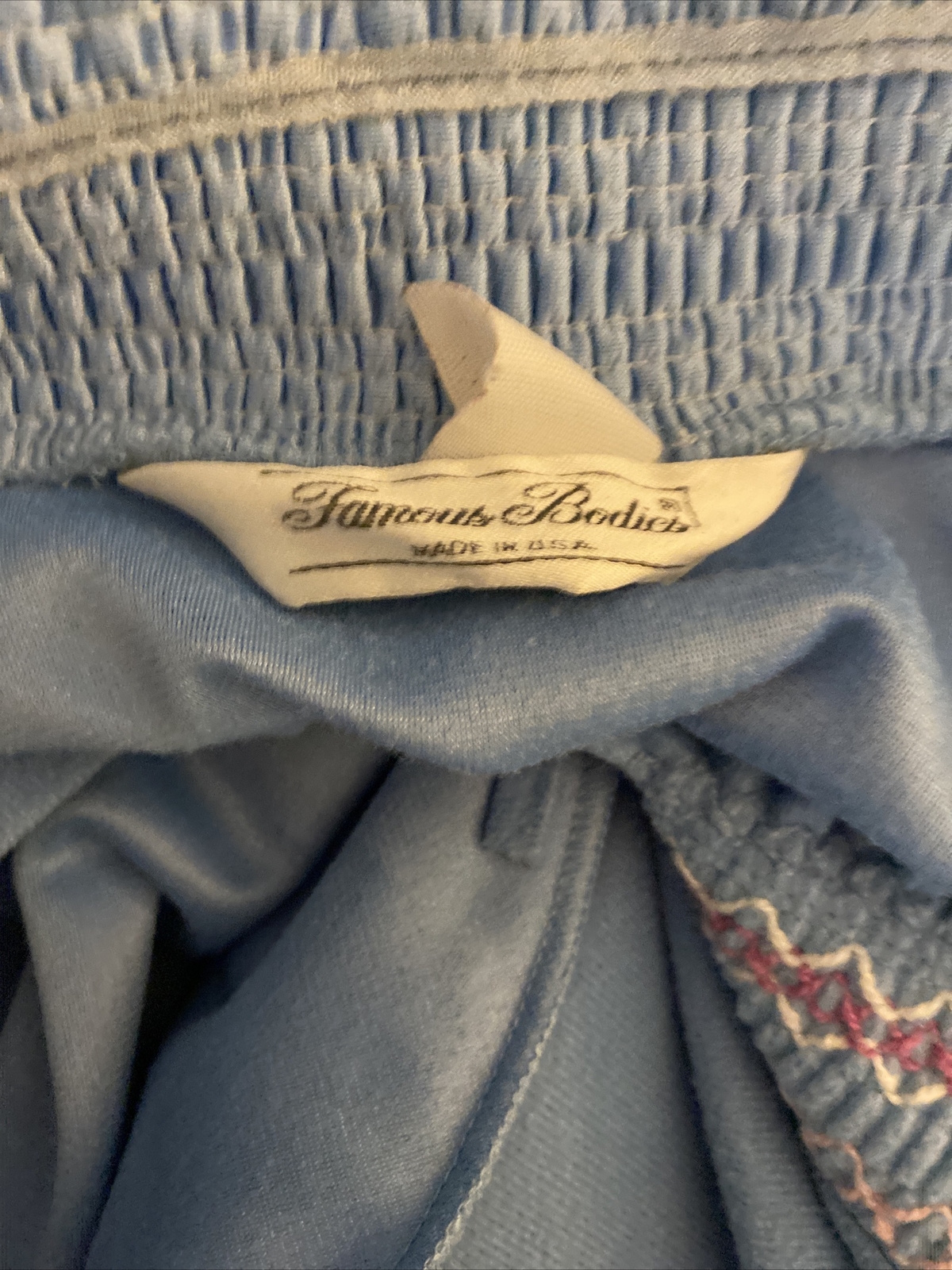 Vintage Famous Bodies Robe Small/Medium Blue Long Sleeve Tie Velour