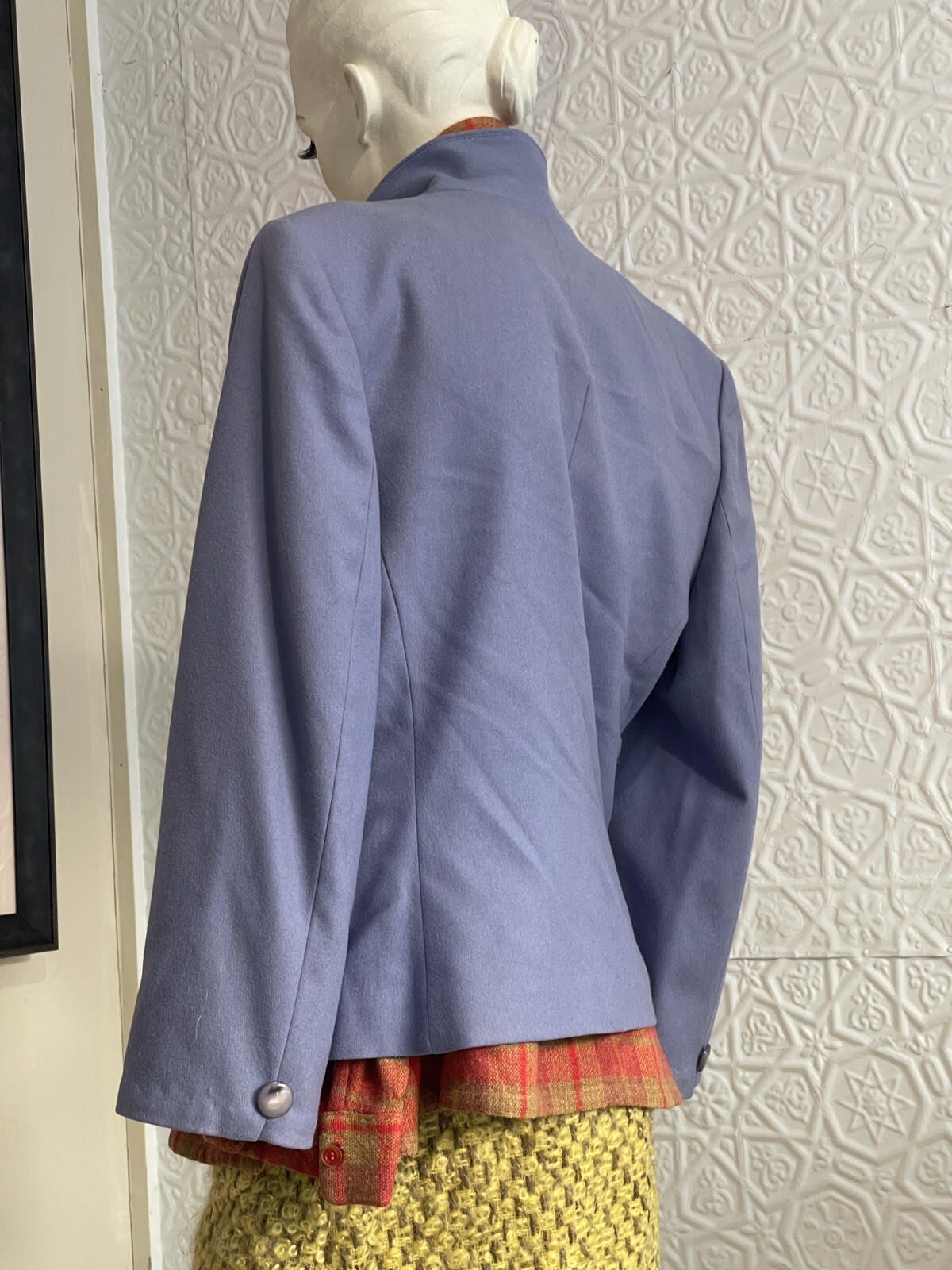 Vintage 1980s-1970s Pendleton Blazer-Lavender-Grey-Wool-Classic-Jacket-medium