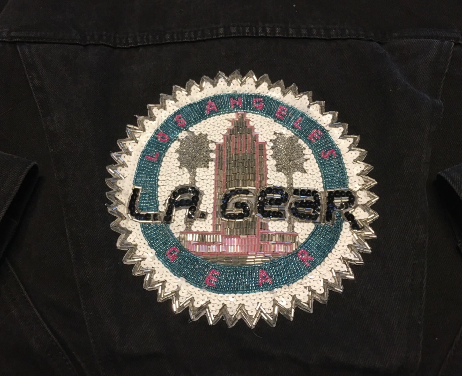L.A. Gear Denim Jean Jacket Womens Size Large Made in Hong Kong 80’s Vintage
