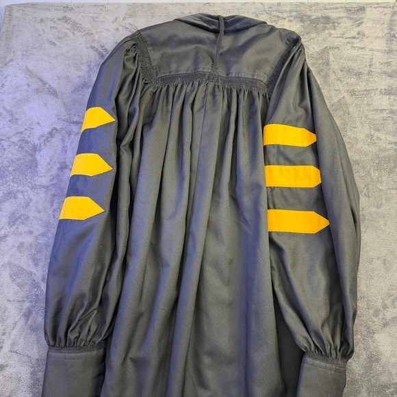 Vintage Choir Robe Unisex XL Black Gold Cross Clergy Regency Genuine