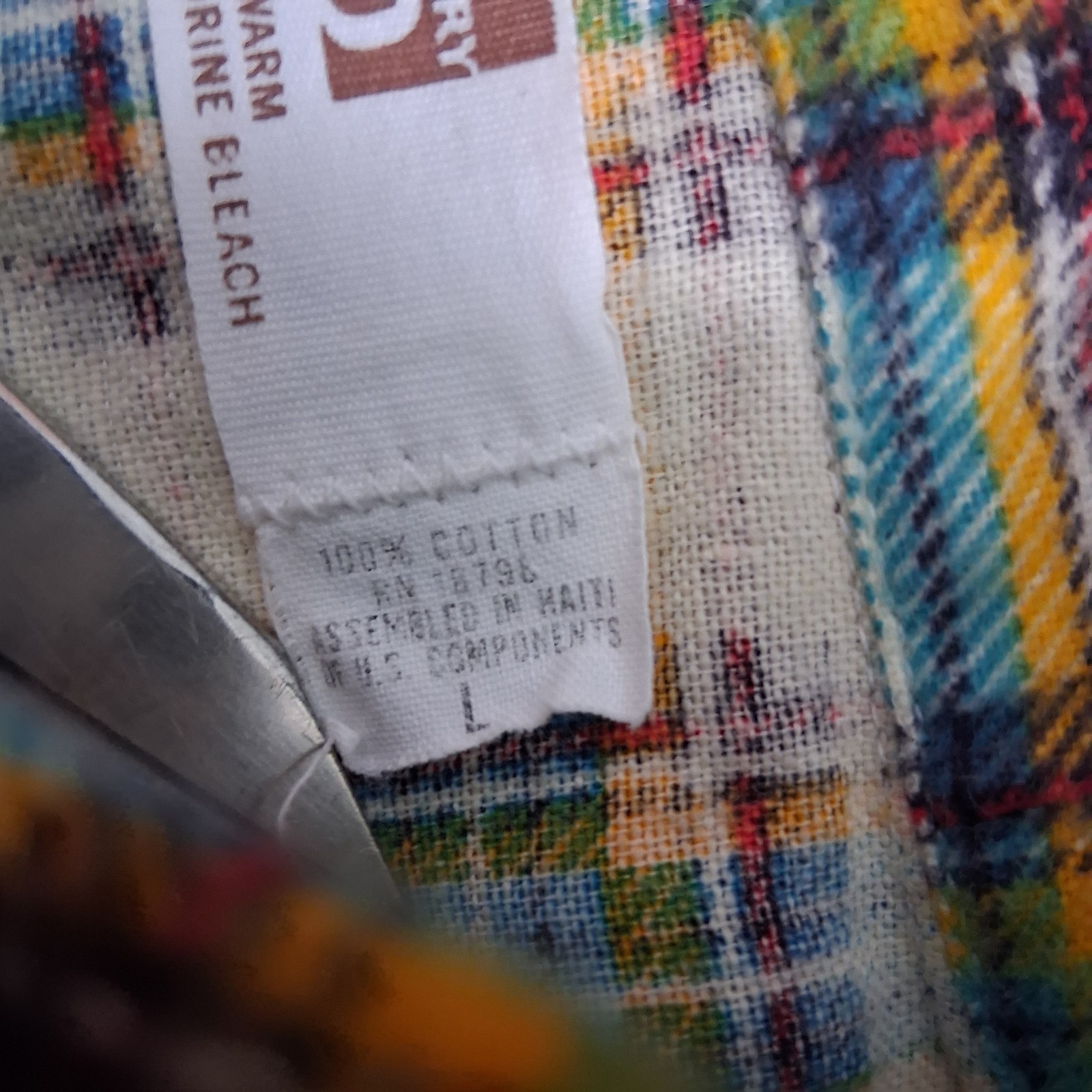 Vtg 70s Montgomery Ward Plaid Flannel Shirt | Retro Blue Yellow White Grunge L