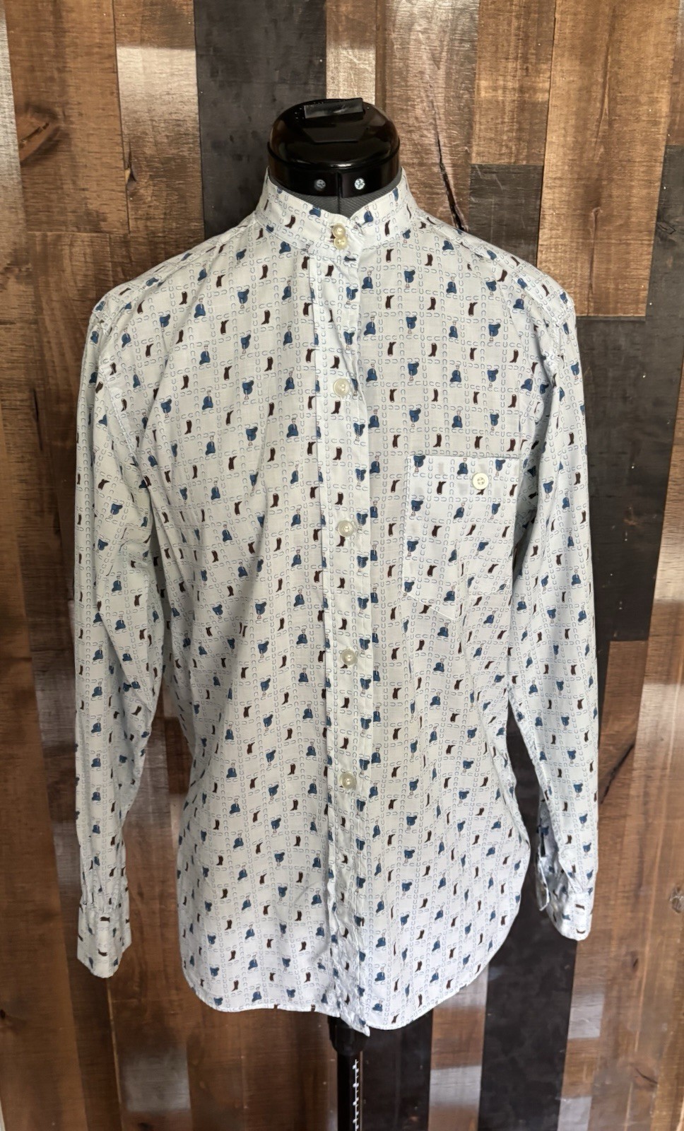 Vintage Ratcatcher Classics Western Shirt Horseshoes Boots Flawed S/M