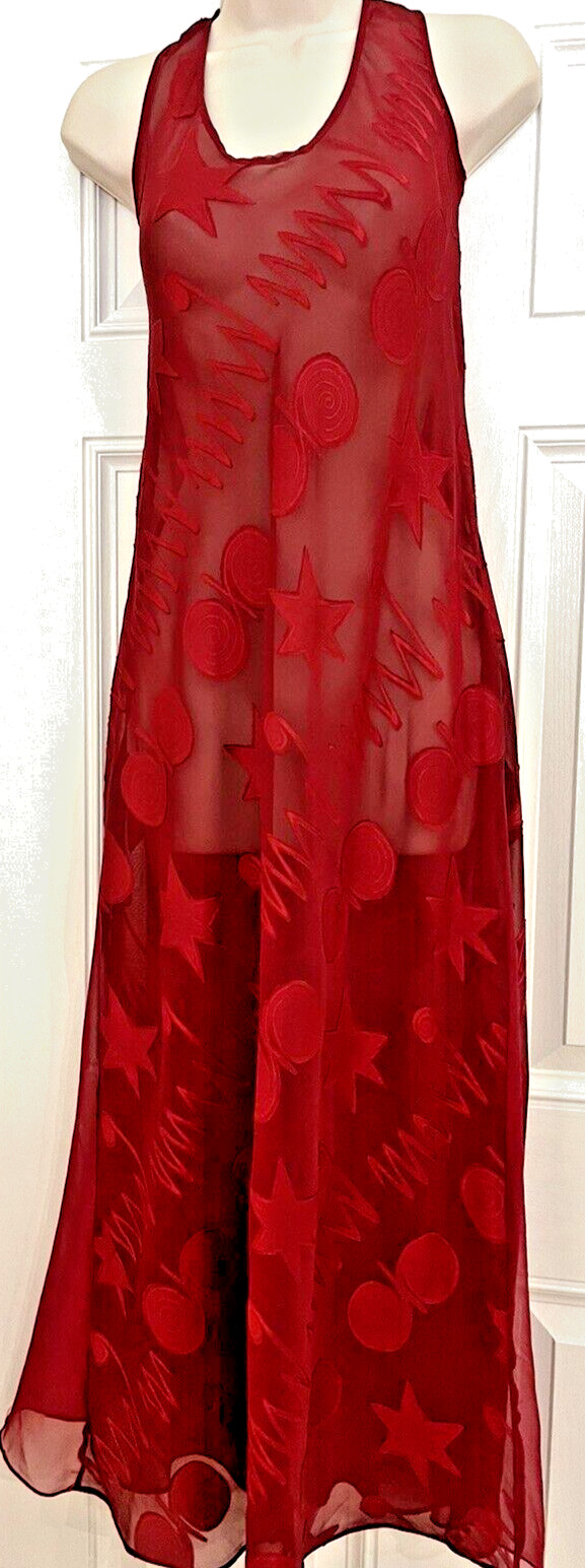 VTG Victoria’s Secret Robe & Gown Set ” Red ” Gold Label S/ P check measurements