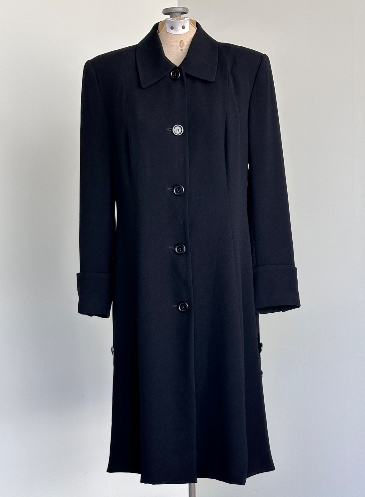 Zelda Black Gothic Duster Coat Medium 6 Vintage Womens Goth A Line Duster Coat